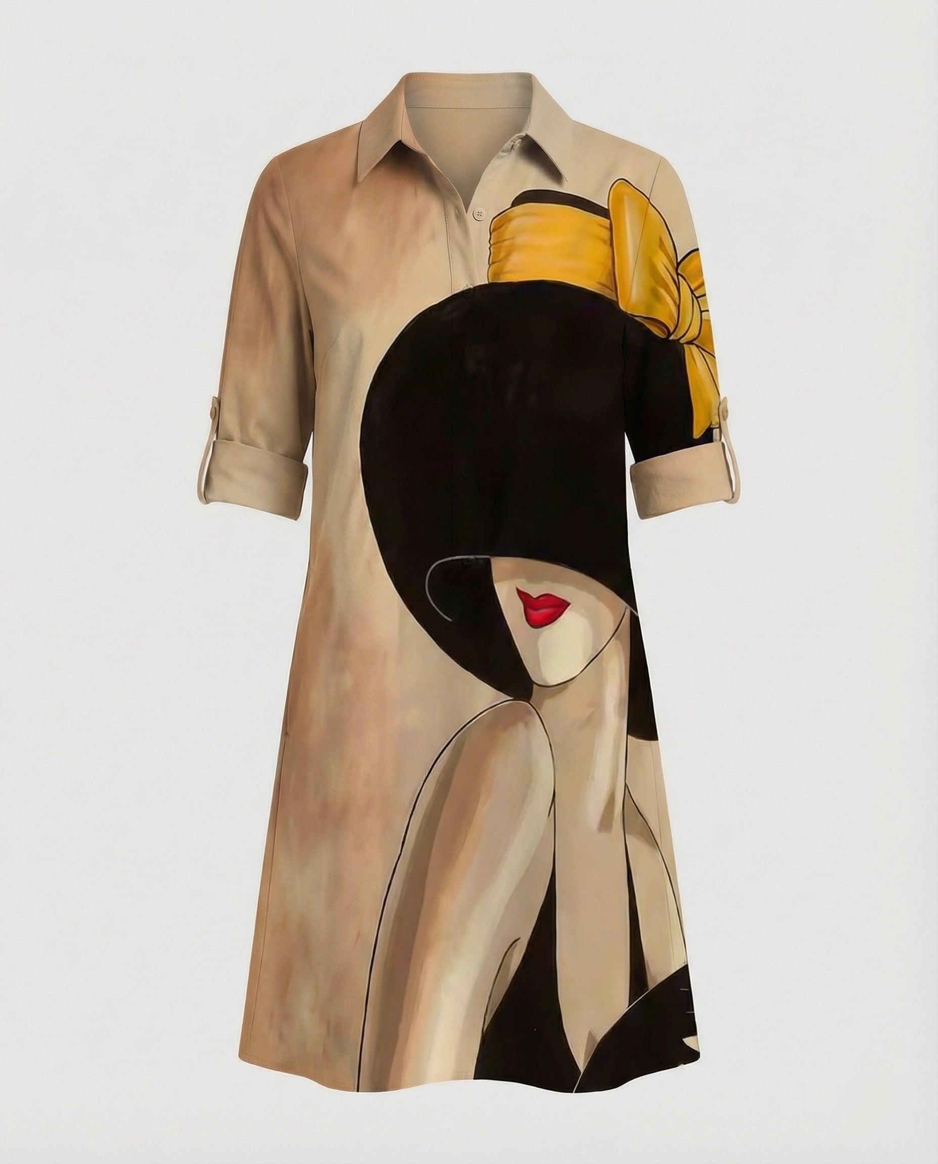 Women Shirt Dress Cotton Casual