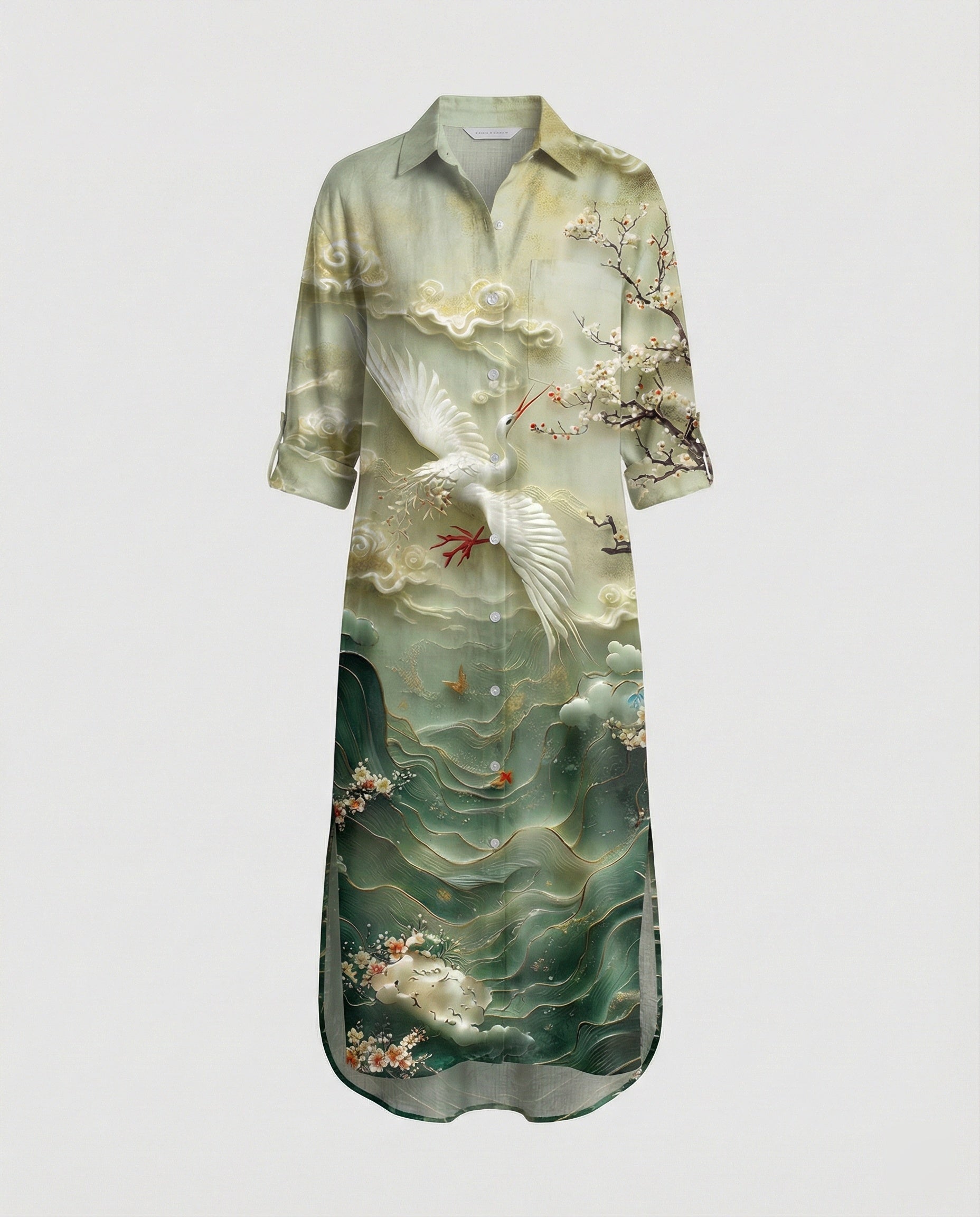 Women's Kaftan Dress Long Silk Look