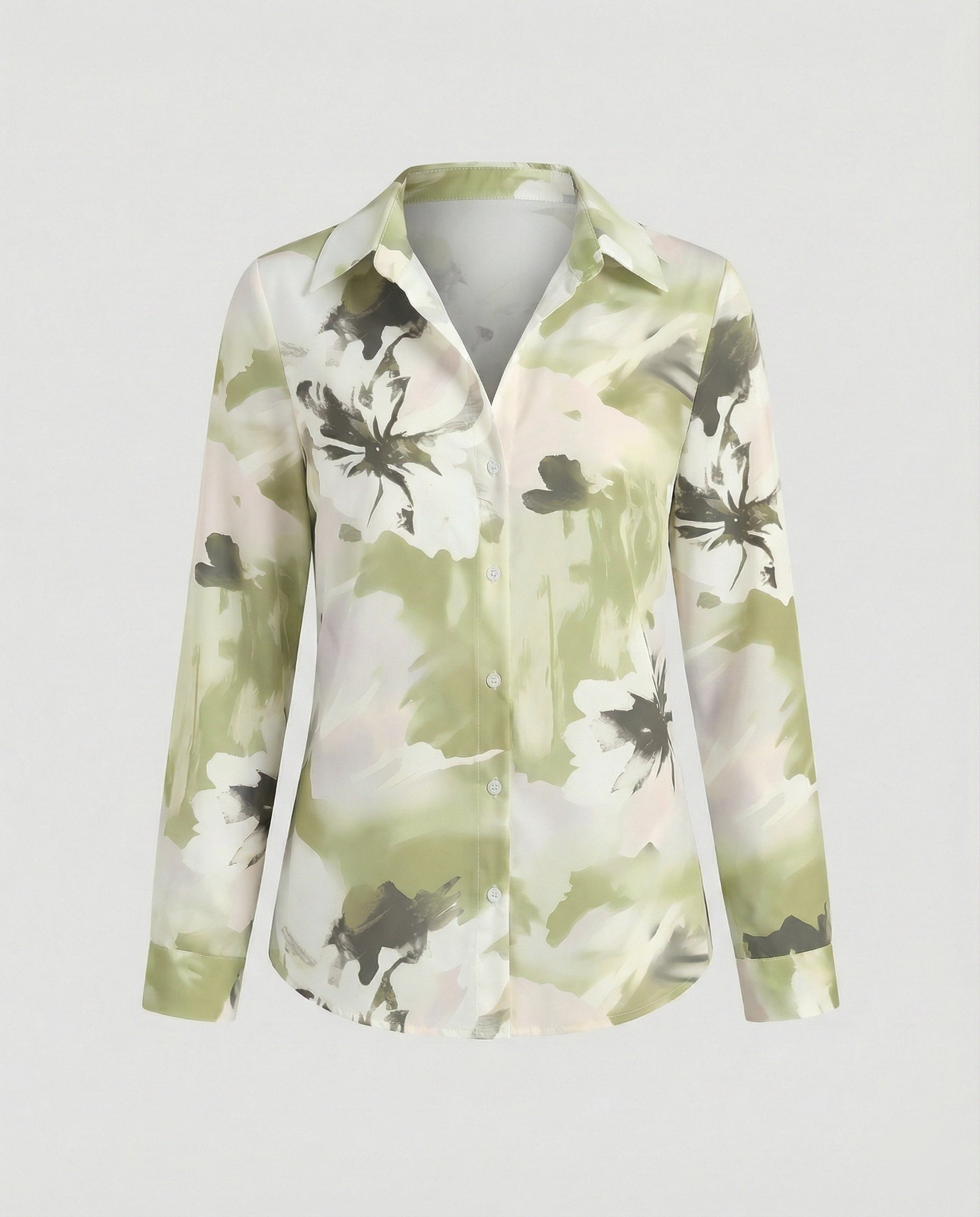 Shirt blouse silk look women floral