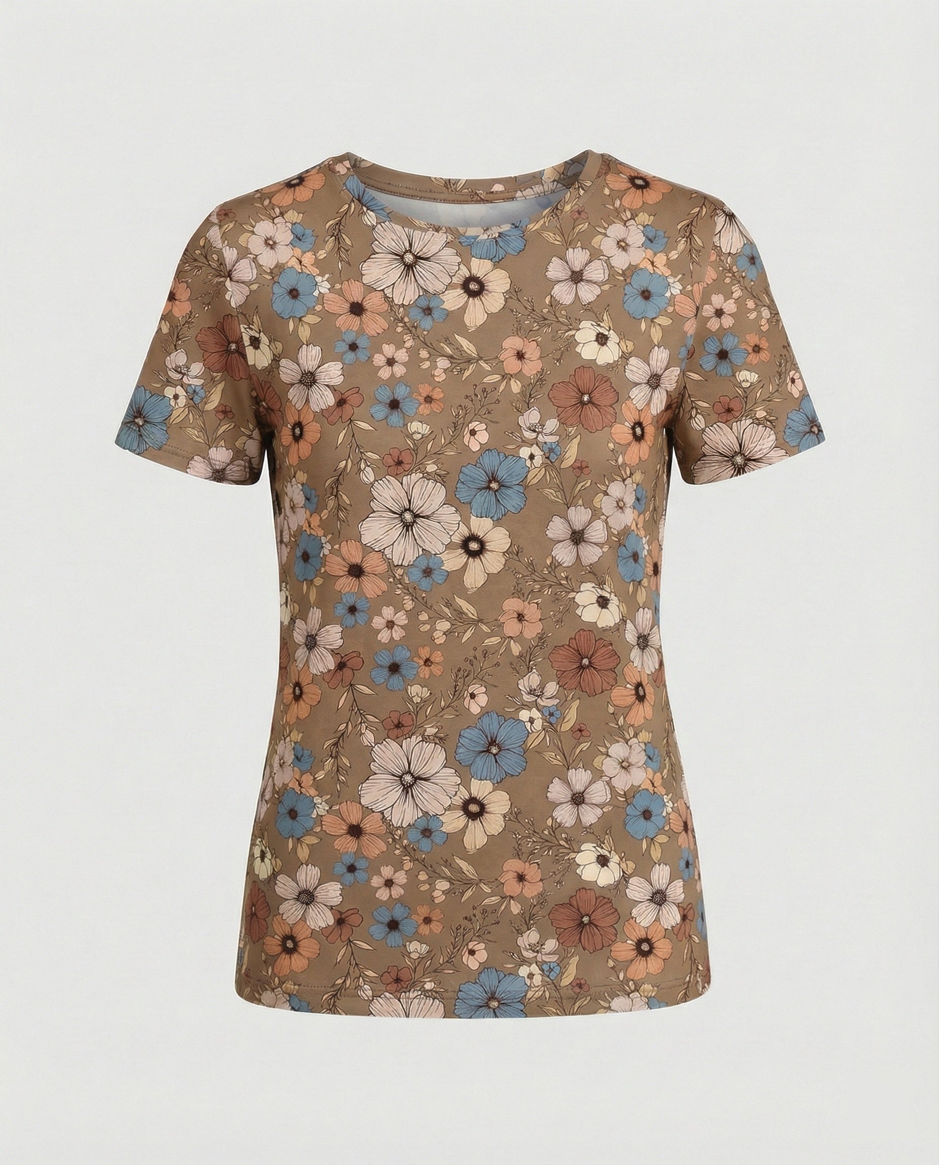 Short Sleeve Shirt Women With Floral Print