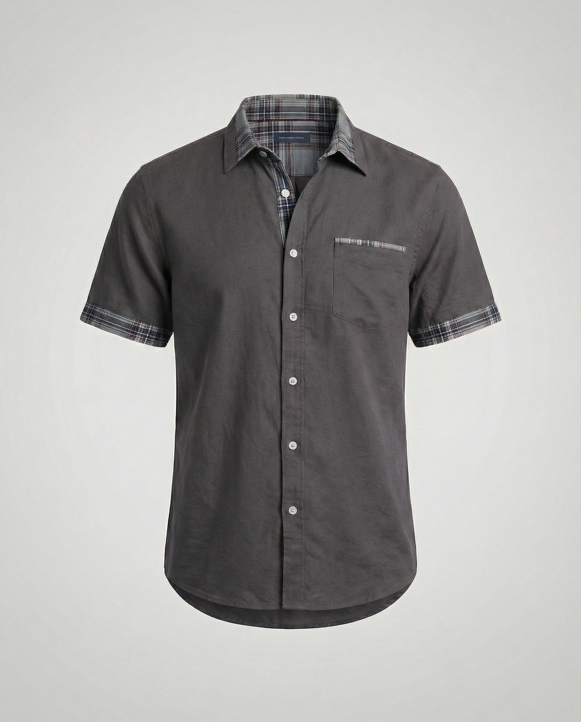 Men's Short Sleeve Shirt Checked Casual
