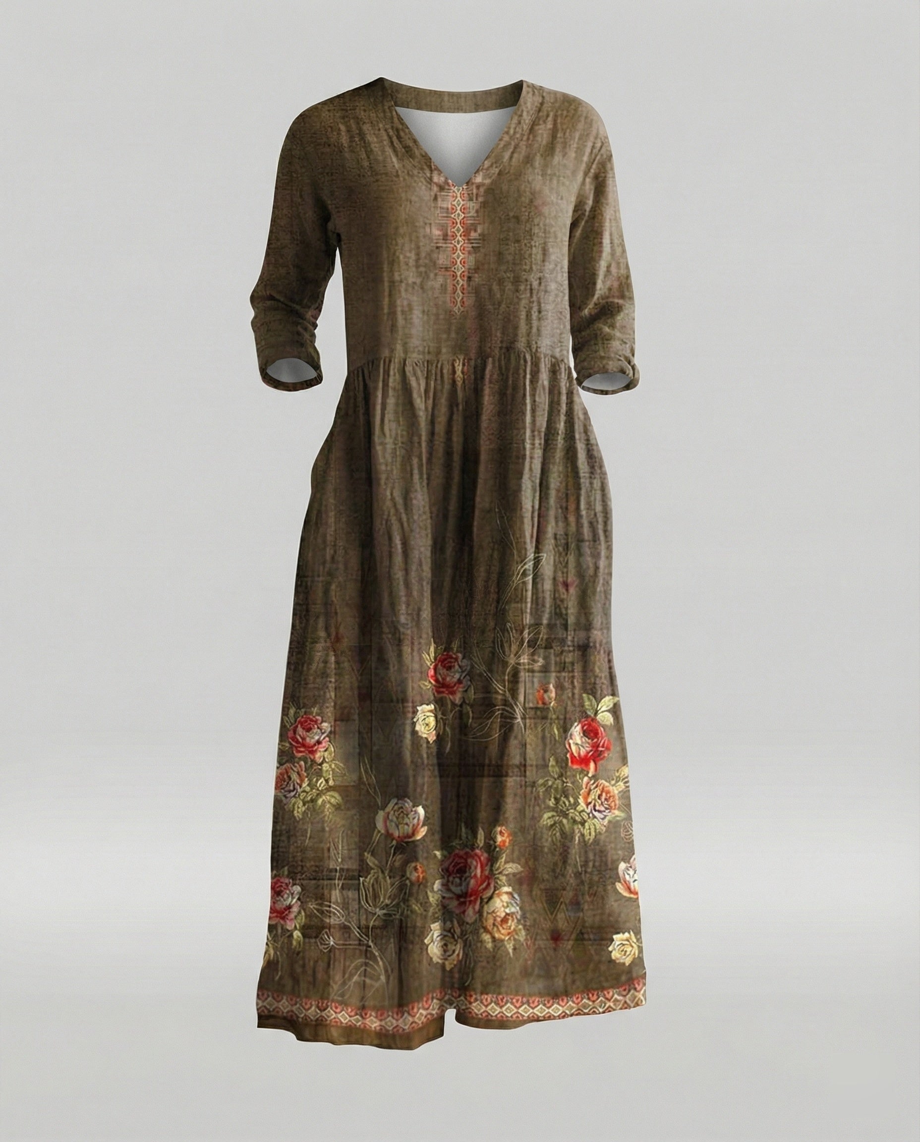 Women's Boho Maxi Dress Summer Linen Look