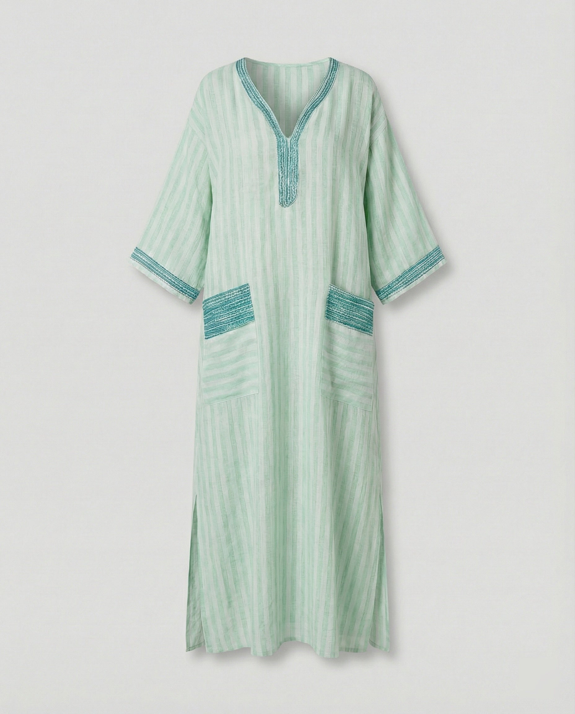 Linen Kaftan Maxi Dress Women
