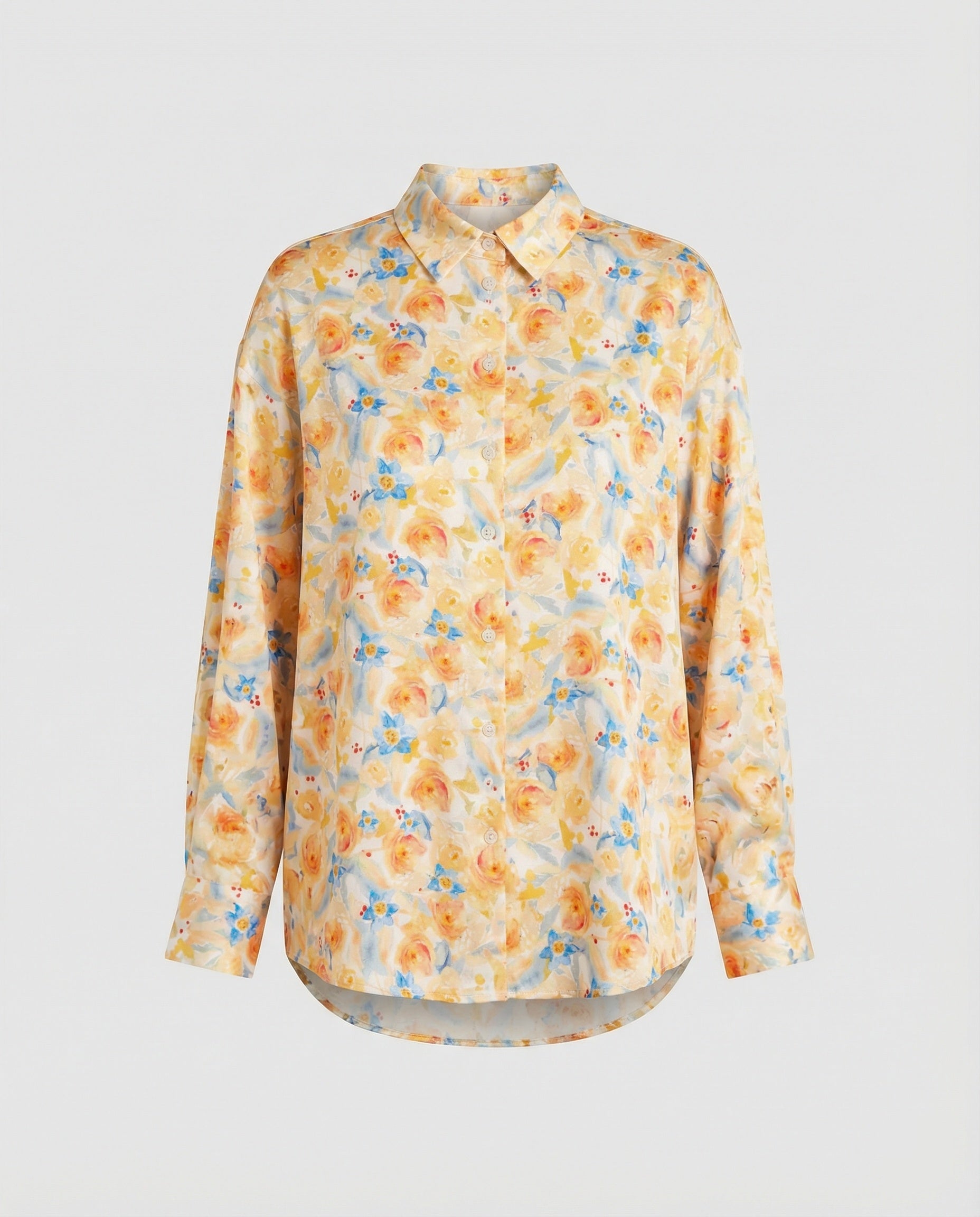 Light blouse women watercolor flowers