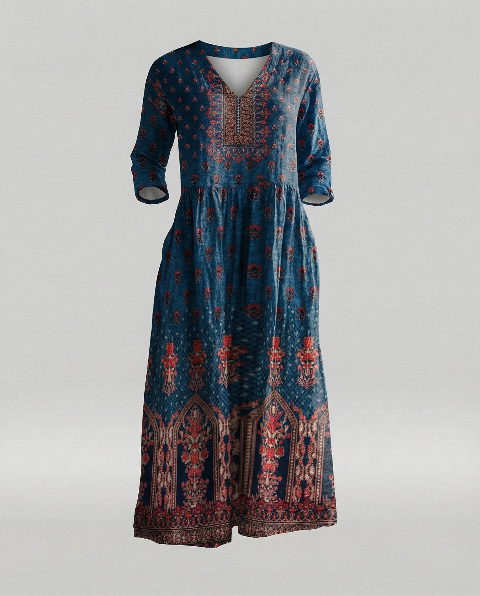 Women's Boho Maxi Dress Summer Linen Look