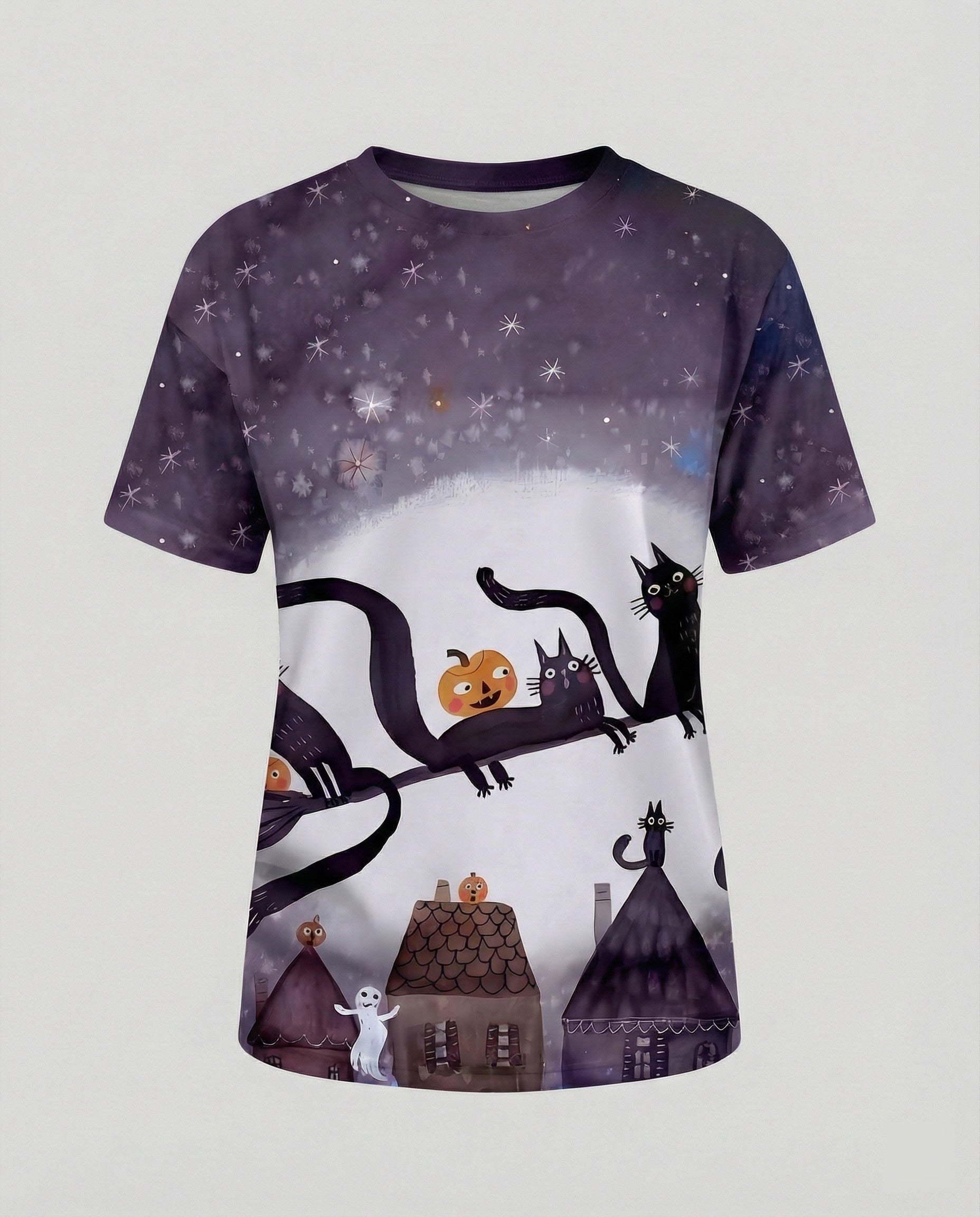 Short Sleeve Shirt Skull Print Women