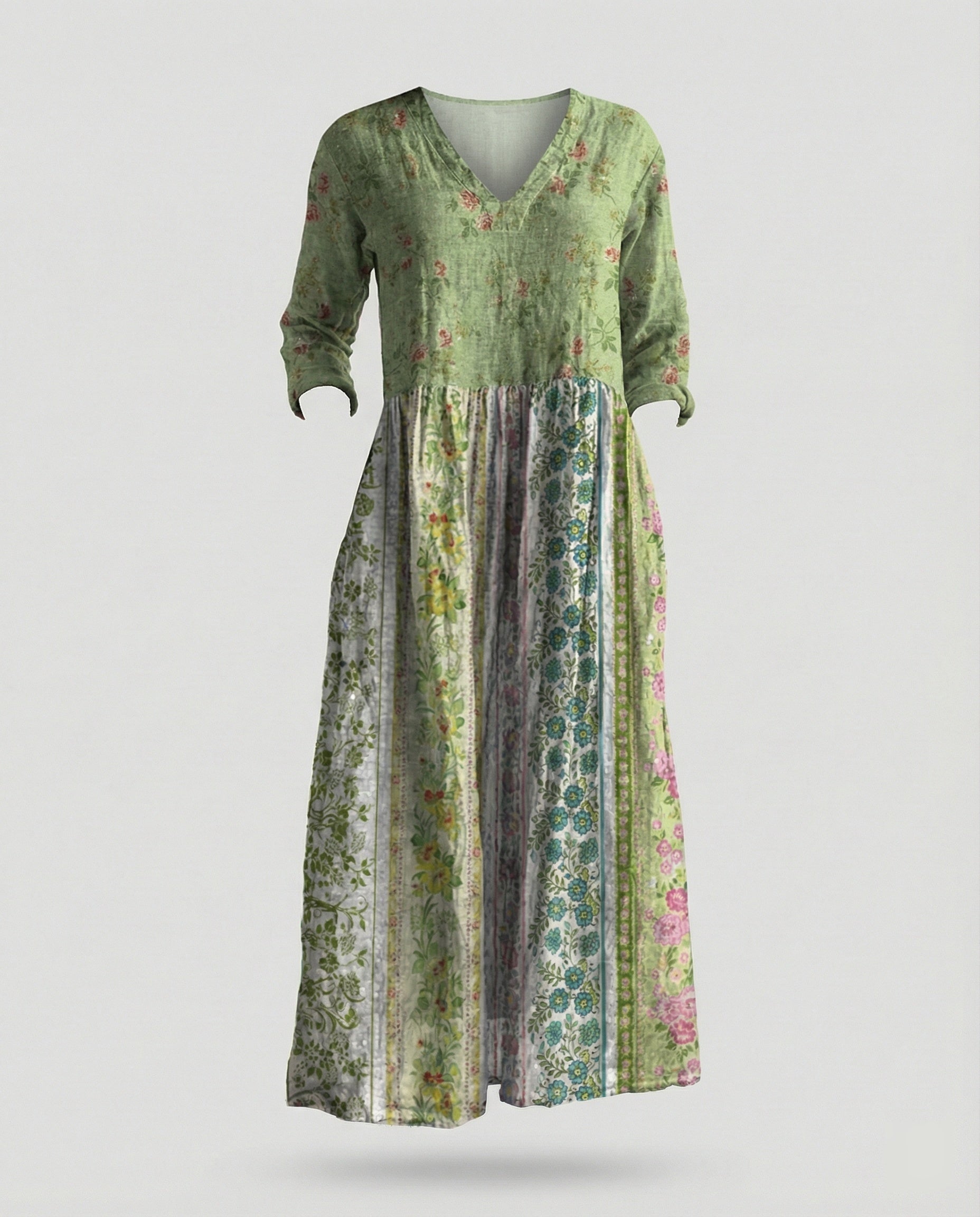 Women's Boho Maxi Dress Summer Linen Look