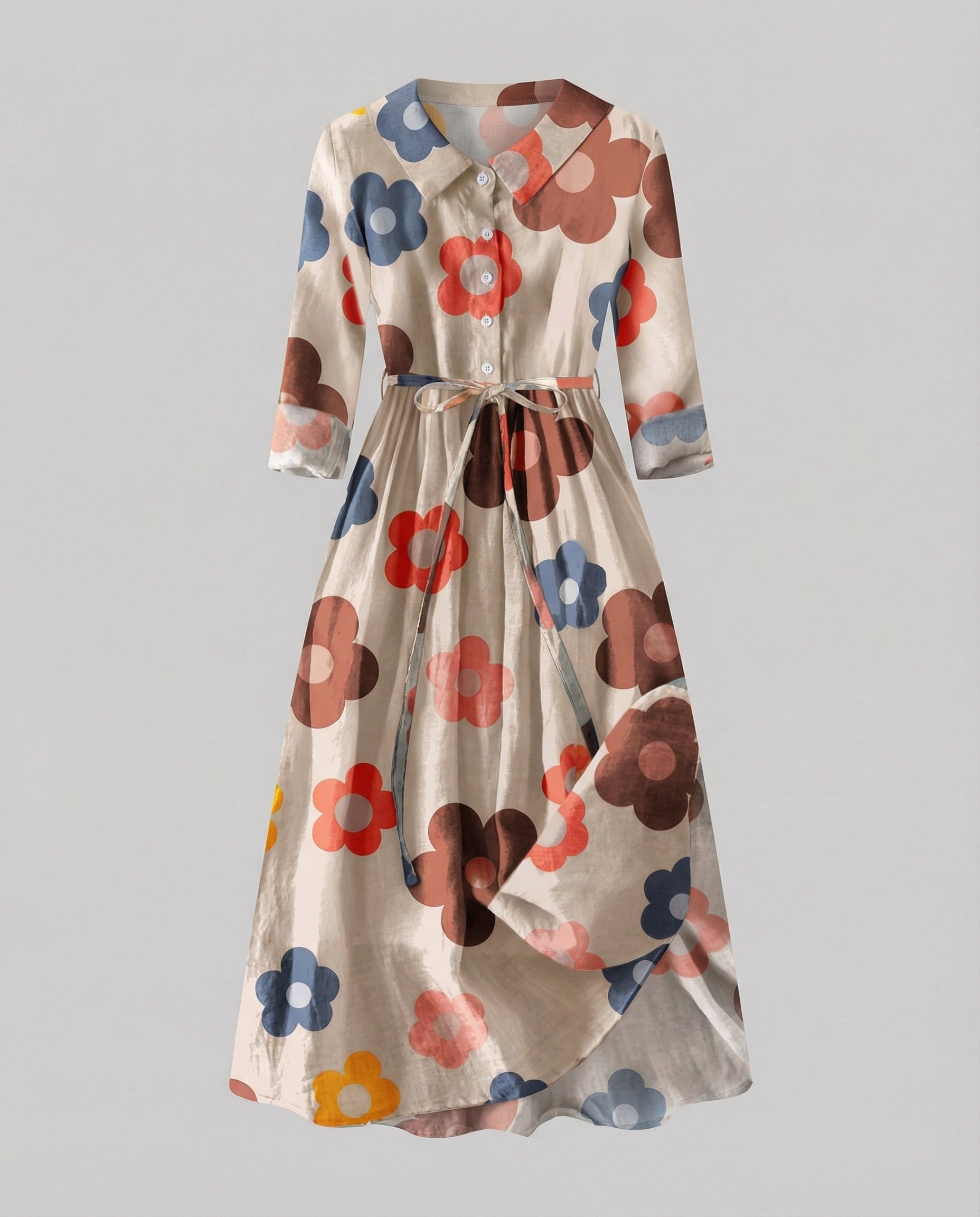 Ladies' Maxi Dress Shirt Dress Daisy