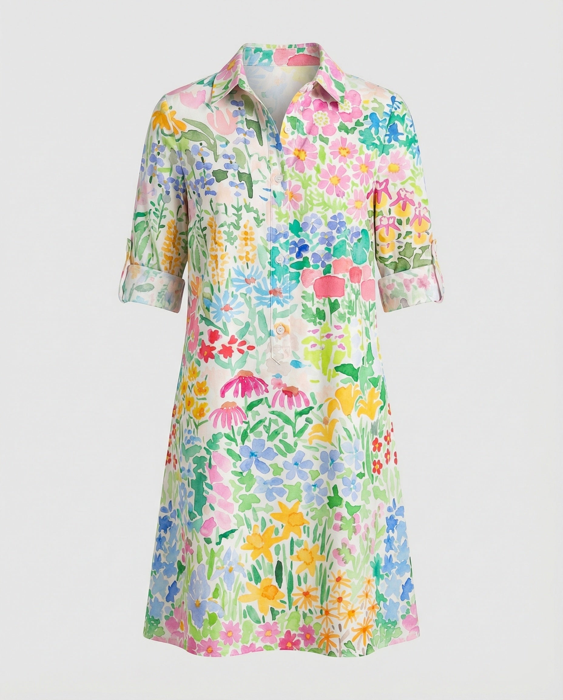 Women Shirt Dress Cotton Casual