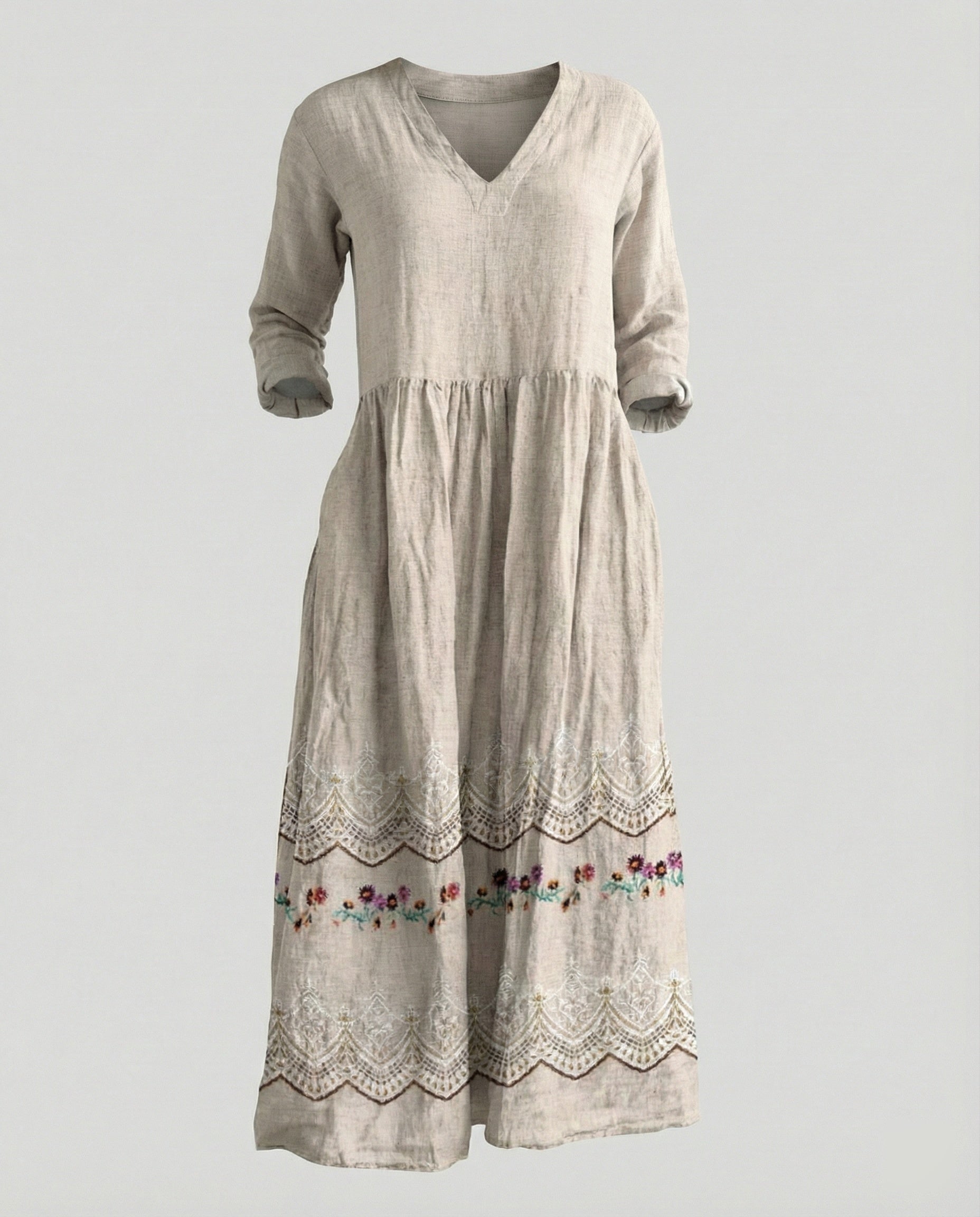 Women's Boho Maxi Dress Summer Linen Look