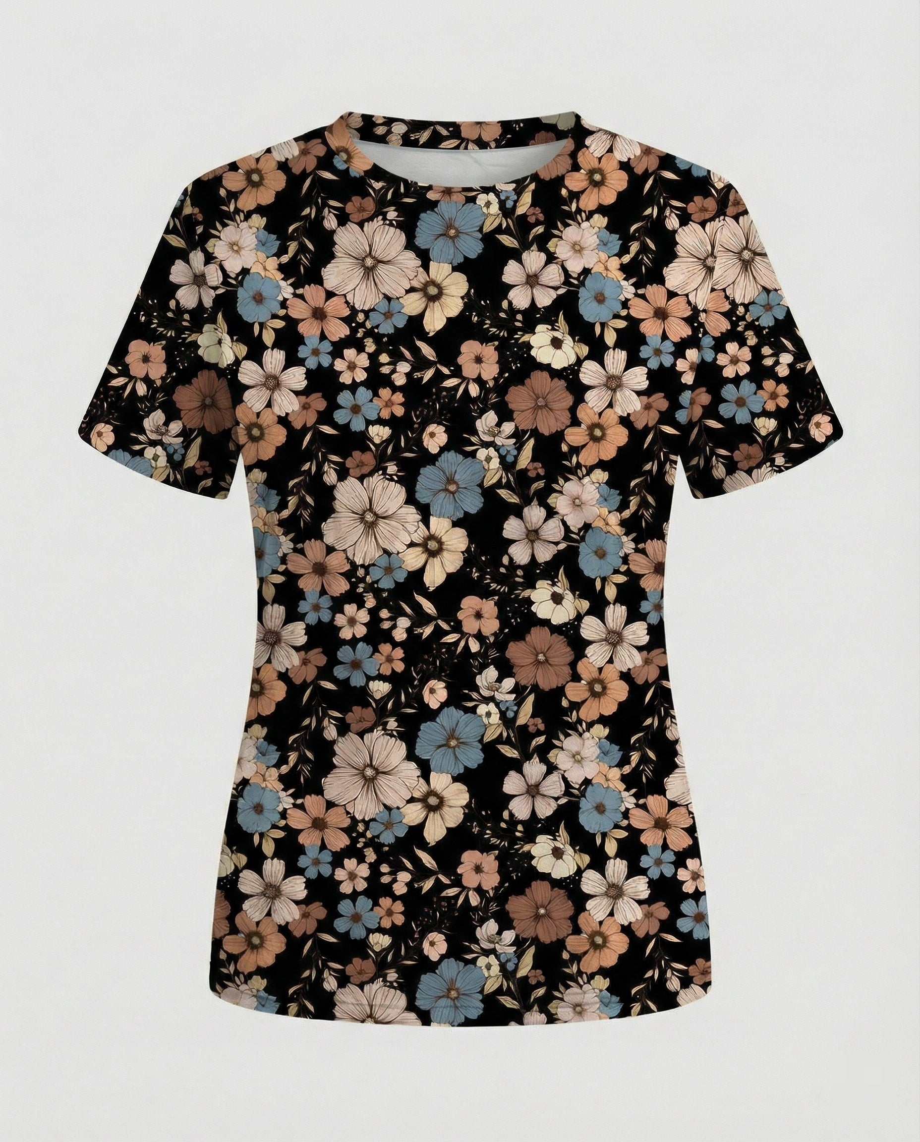 Short Sleeve Shirt Women With Floral Print