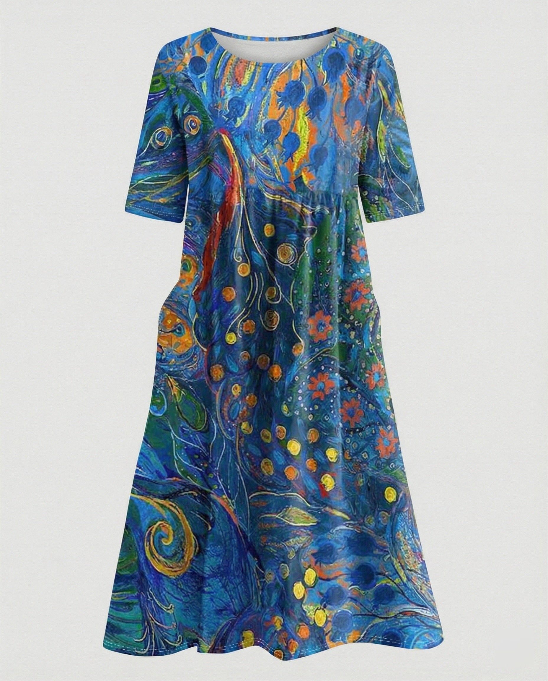 Women's maxi dress with pockets airy