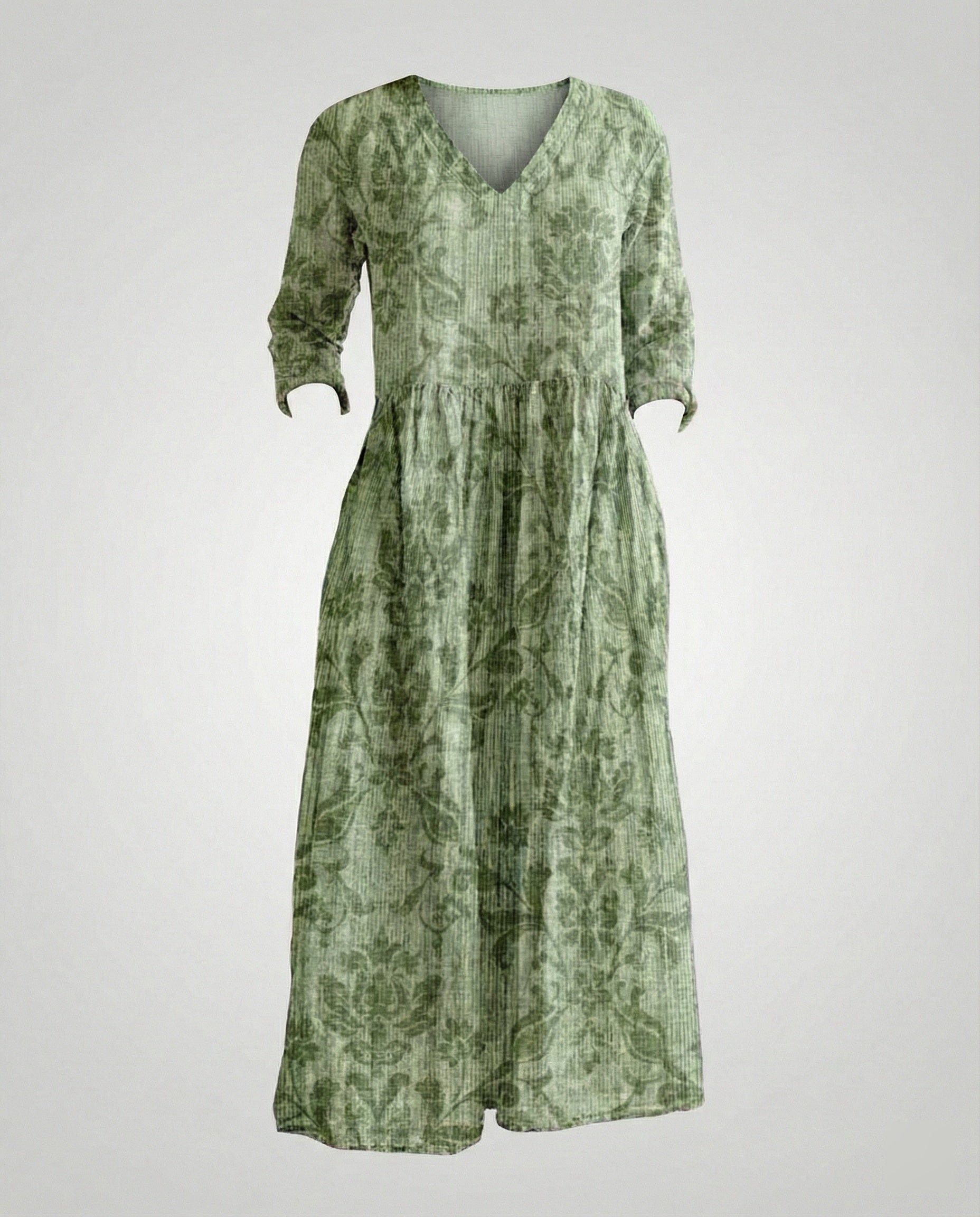 Women's Maxi Dress Summer Linen Look V-Neck