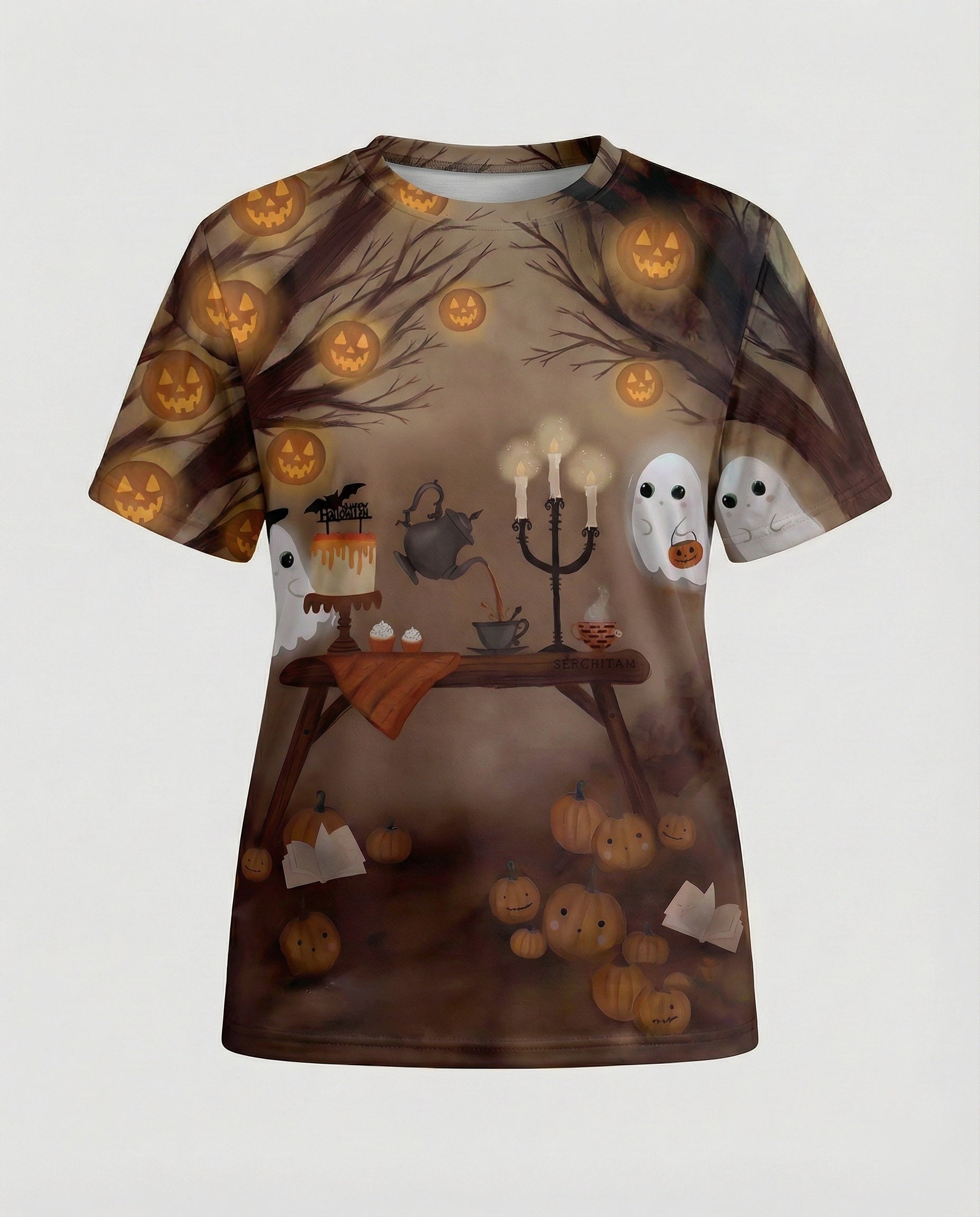 Short Sleeve Shirt Skull Print Women
