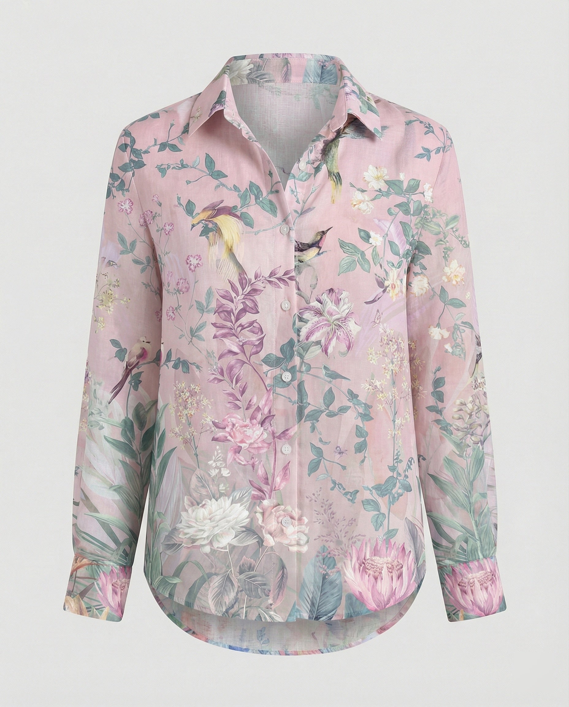 Light blouse women watercolor flowers