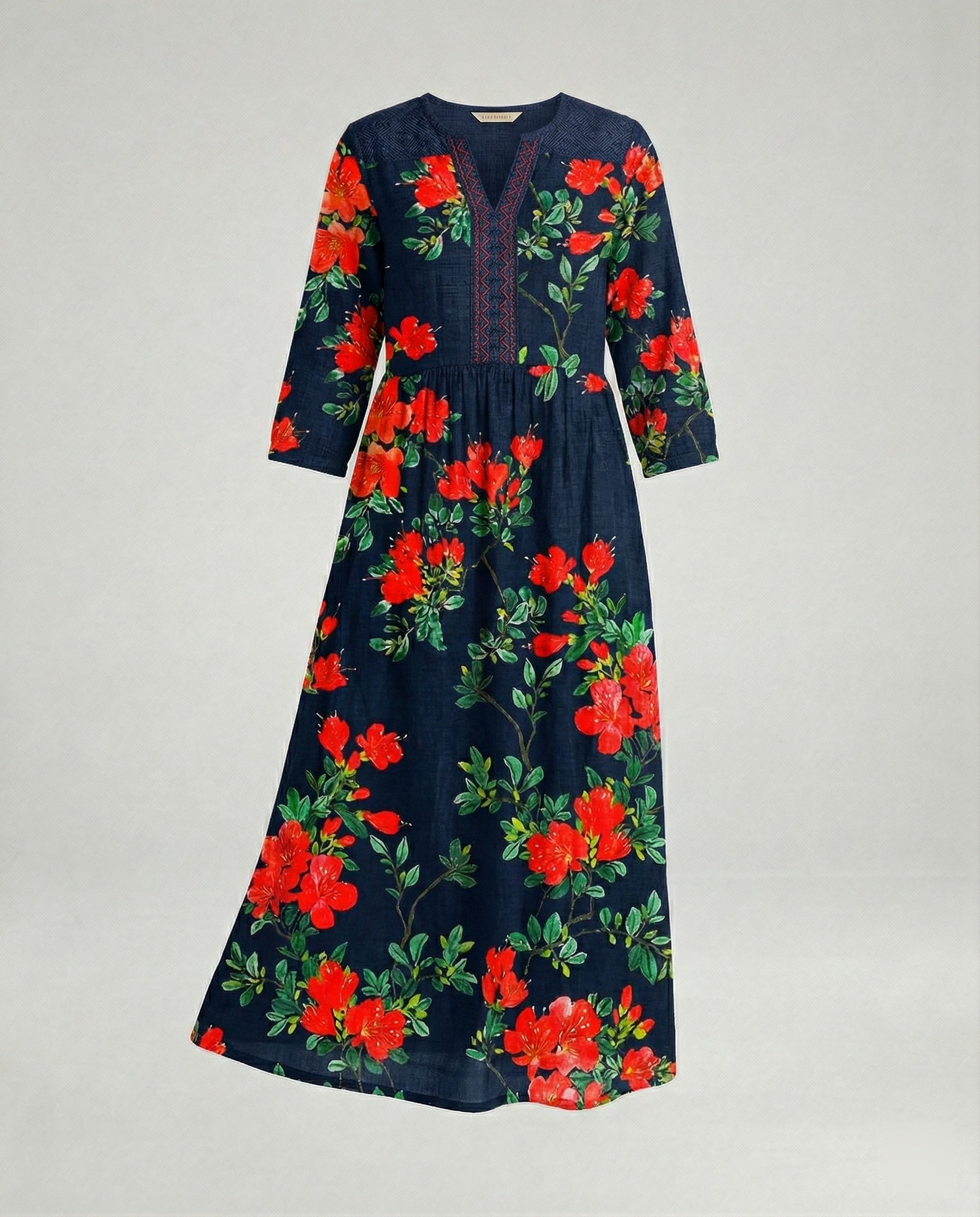 Women's Maxi Dress Summer Linen Look V-Neck