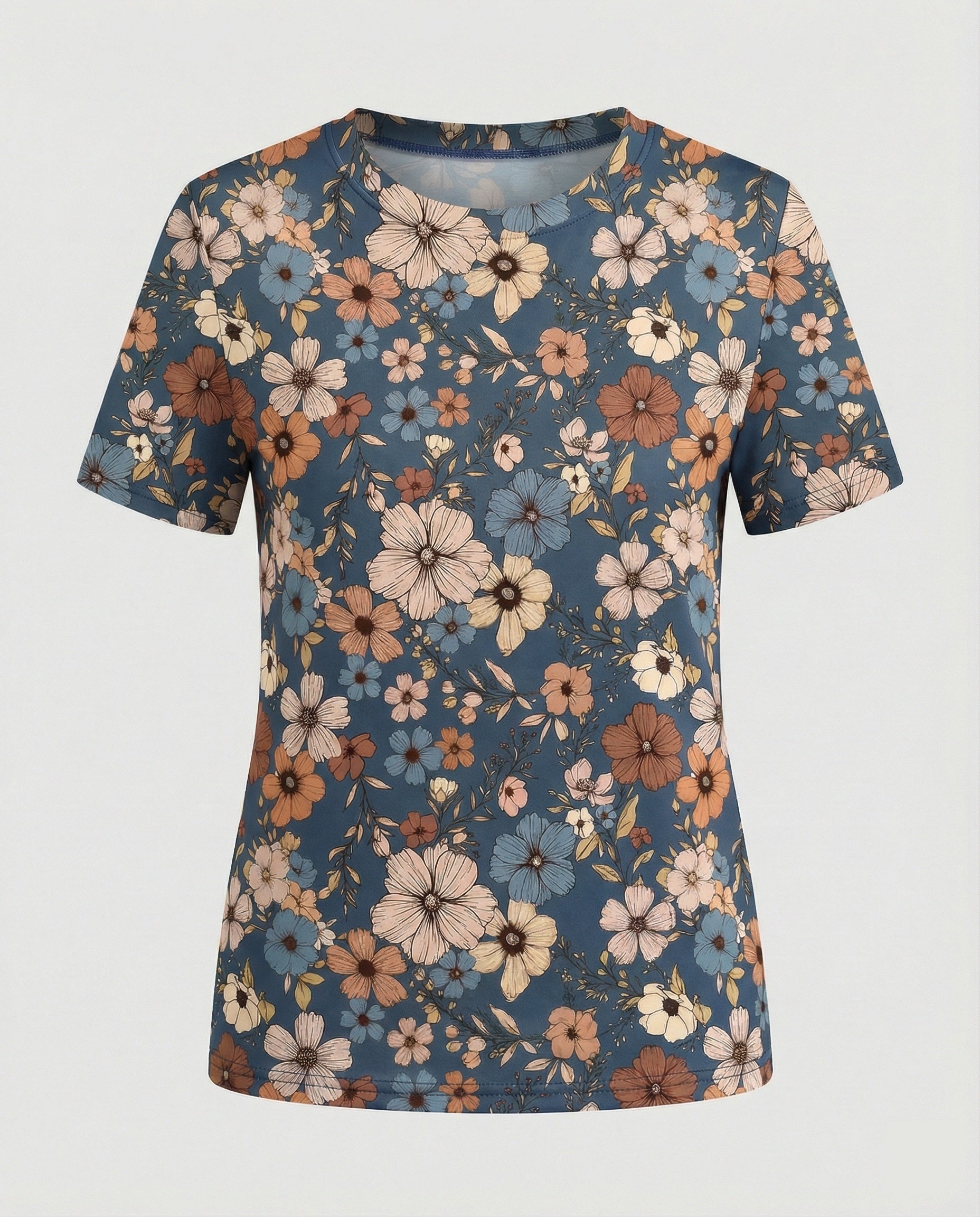 Short Sleeve Shirt Women With Floral Print