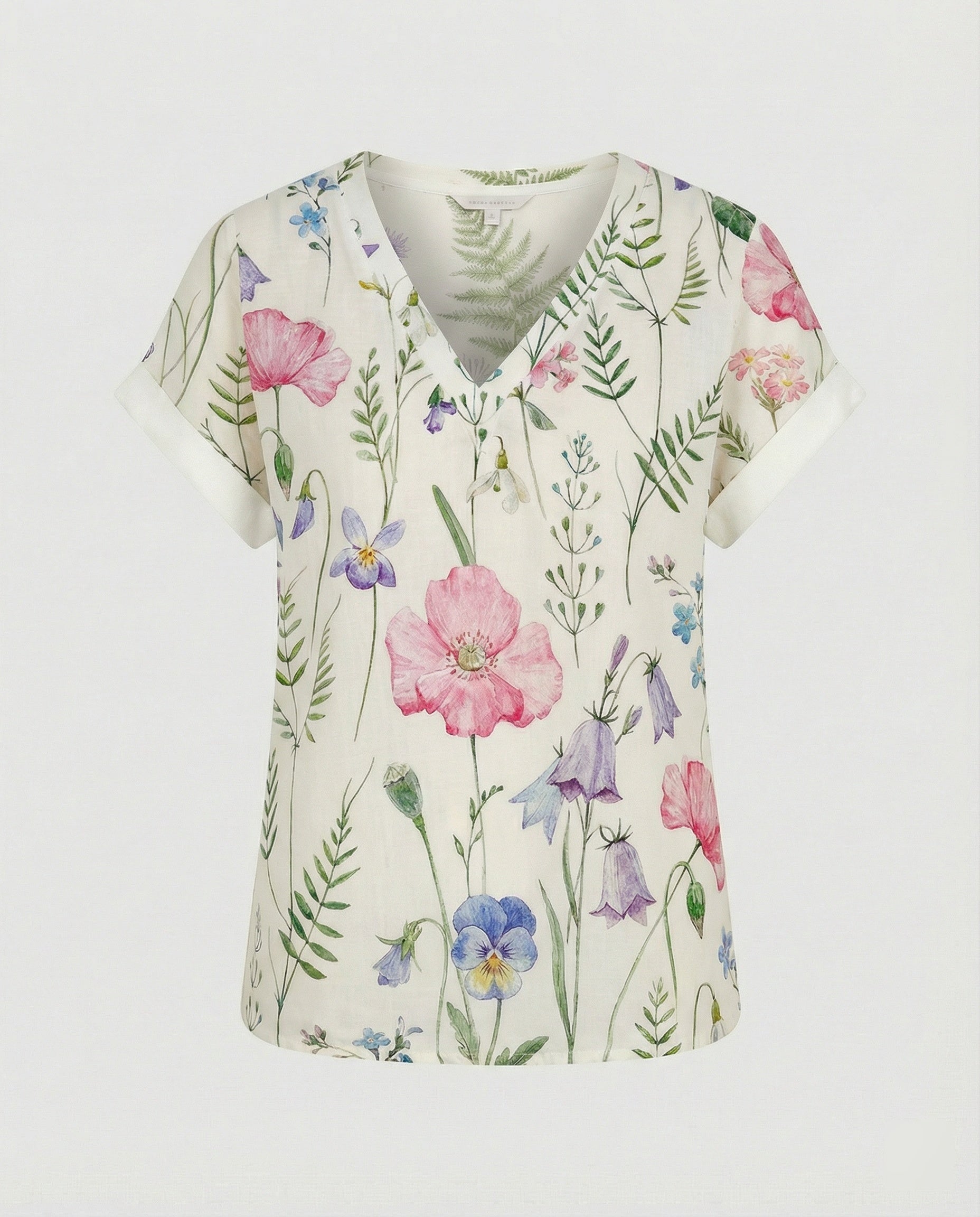 V-neck blouse linen look ladies
