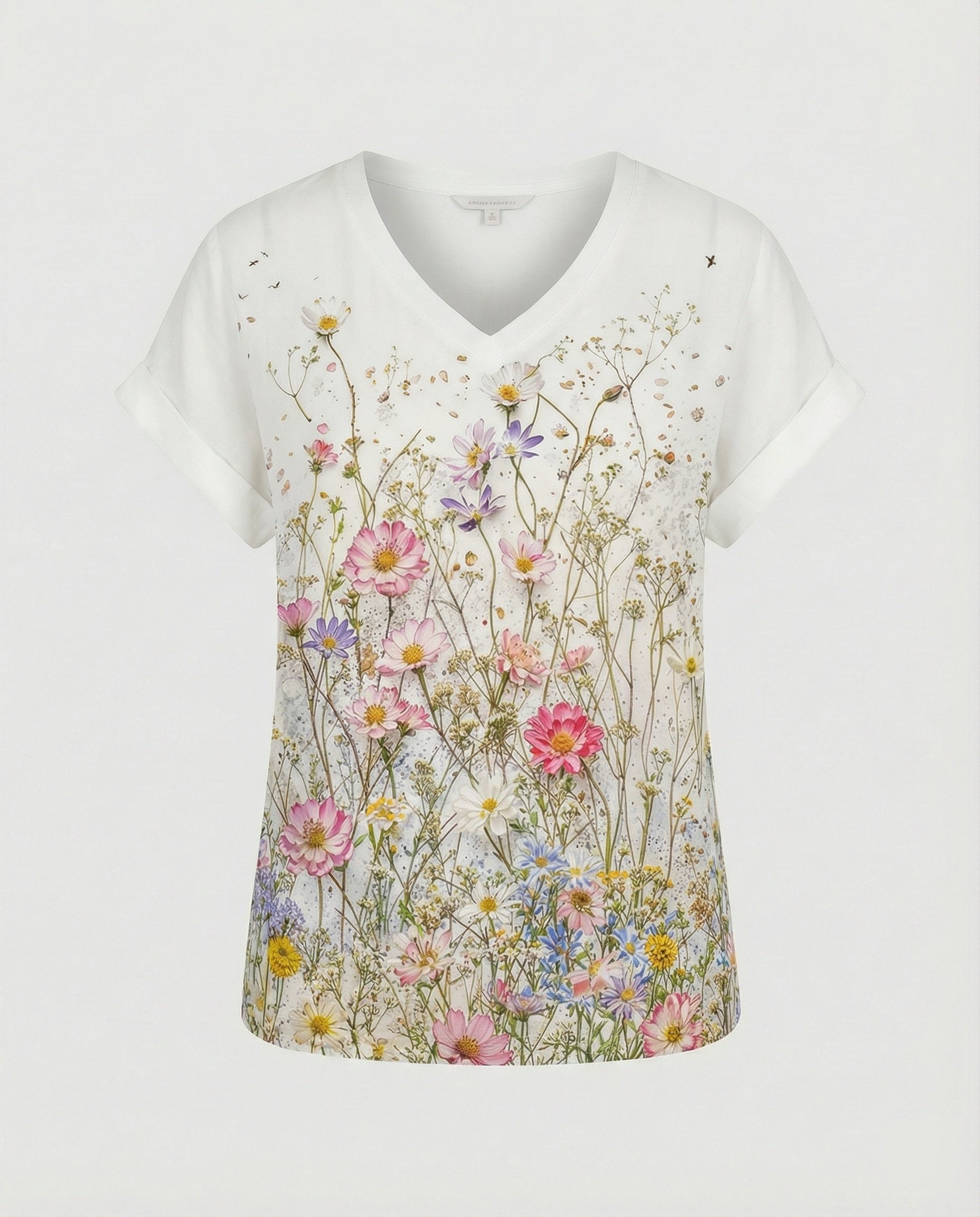 V-neck blouse linen look ladies