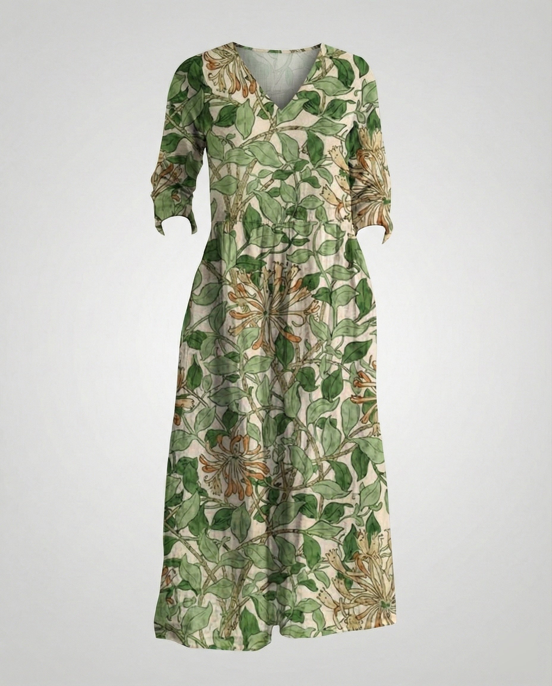 Women's Maxi Dress Summer Linen Look V-Neck