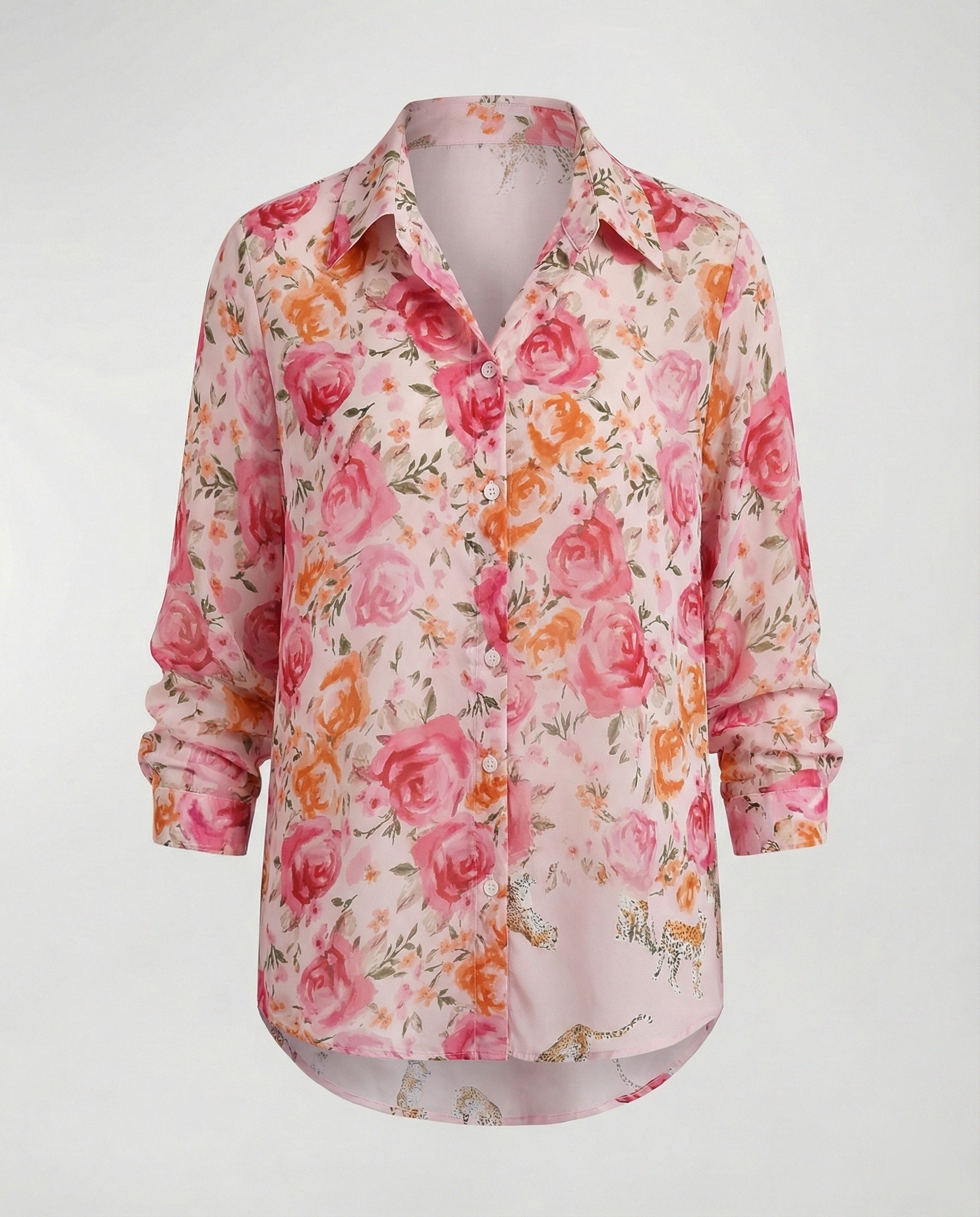 Light blouse women watercolor flowers