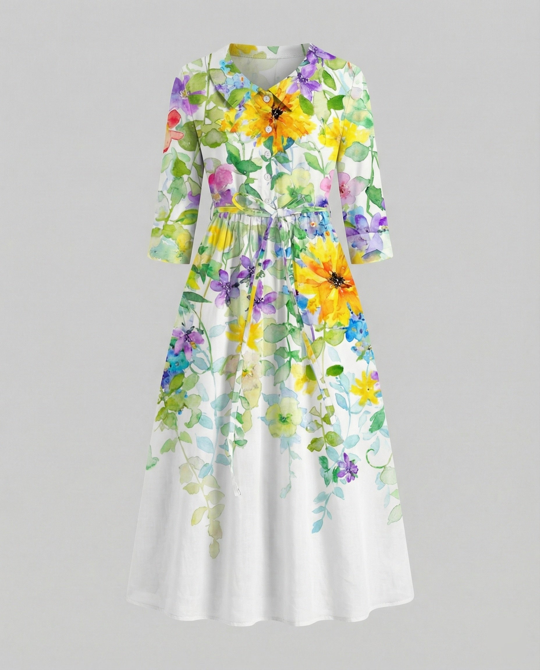 Ladies' Maxi Dress Shirt Dress Daisy