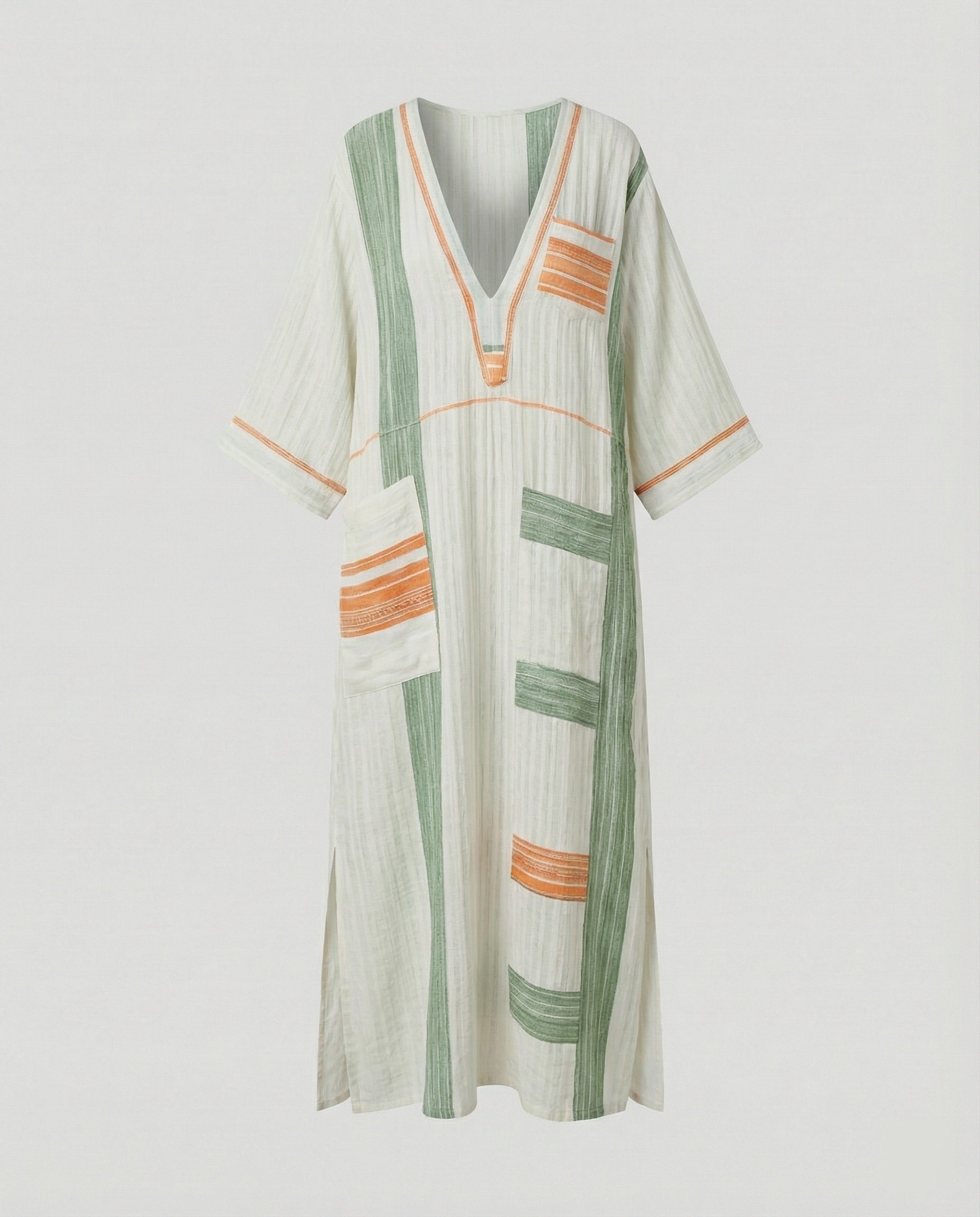 Linen Kaftan Maxi Dress Women