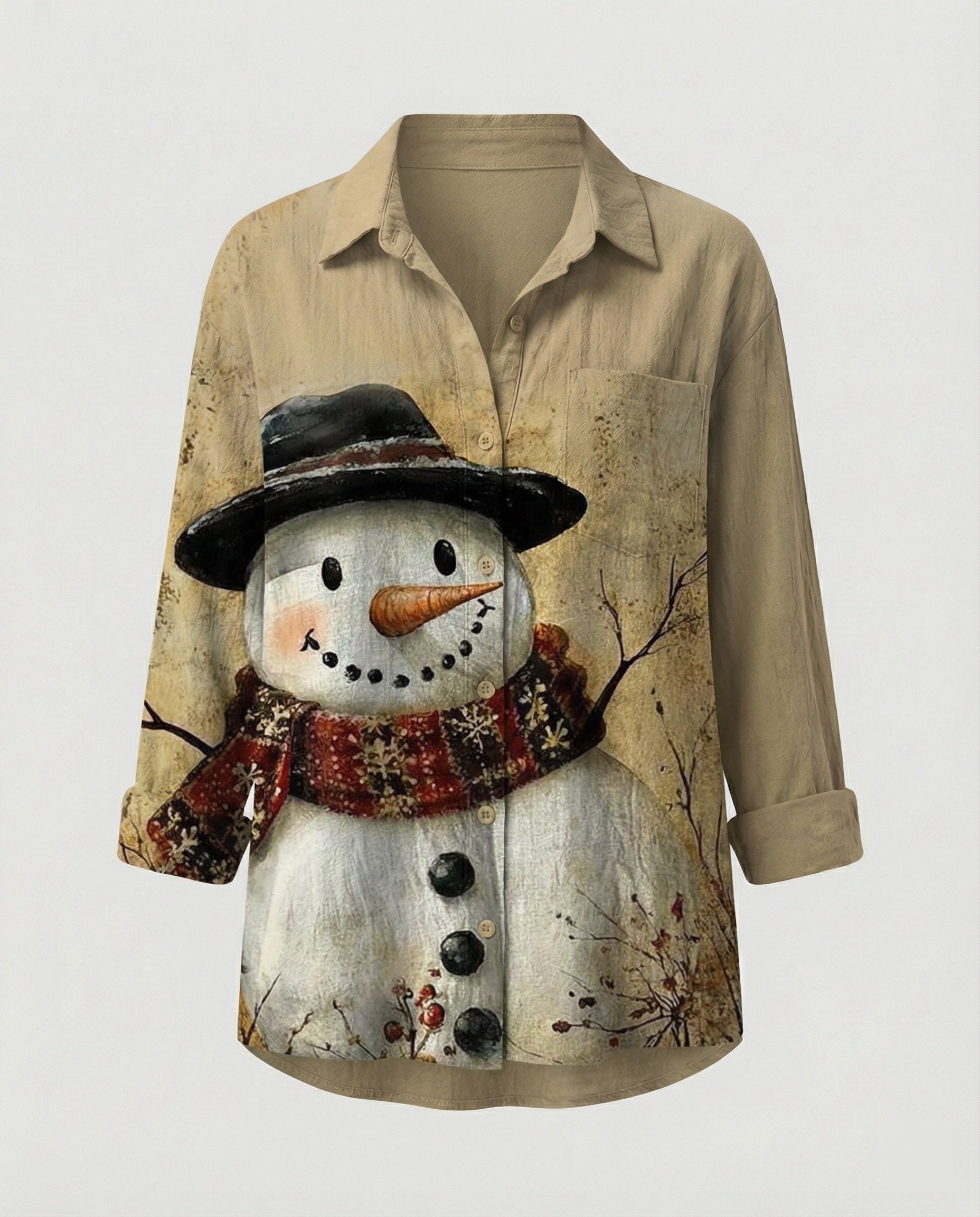 Long Sleeve Shirt Blouse Patchwork Ladies