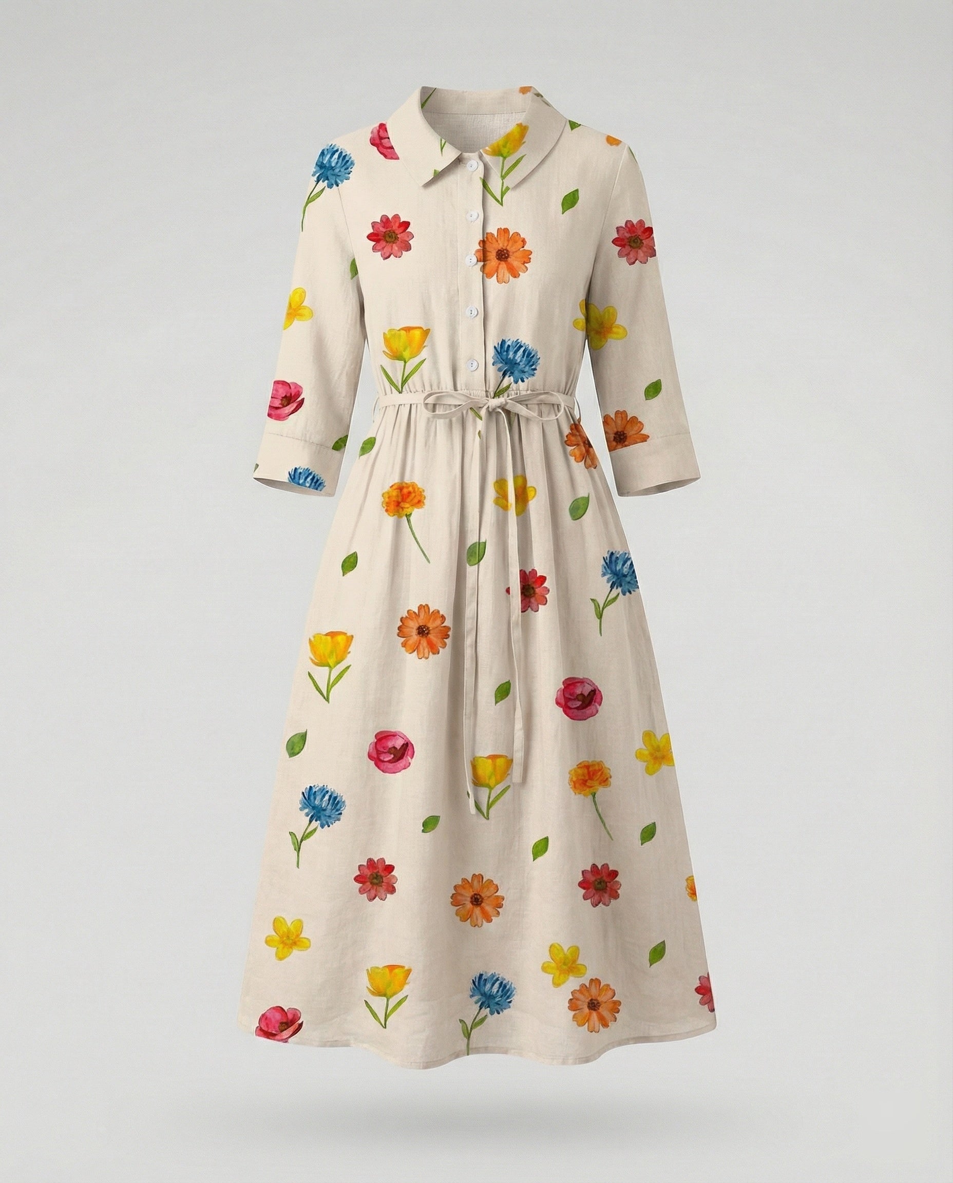 Ladies' Maxi Dress Shirt Dress Daisy