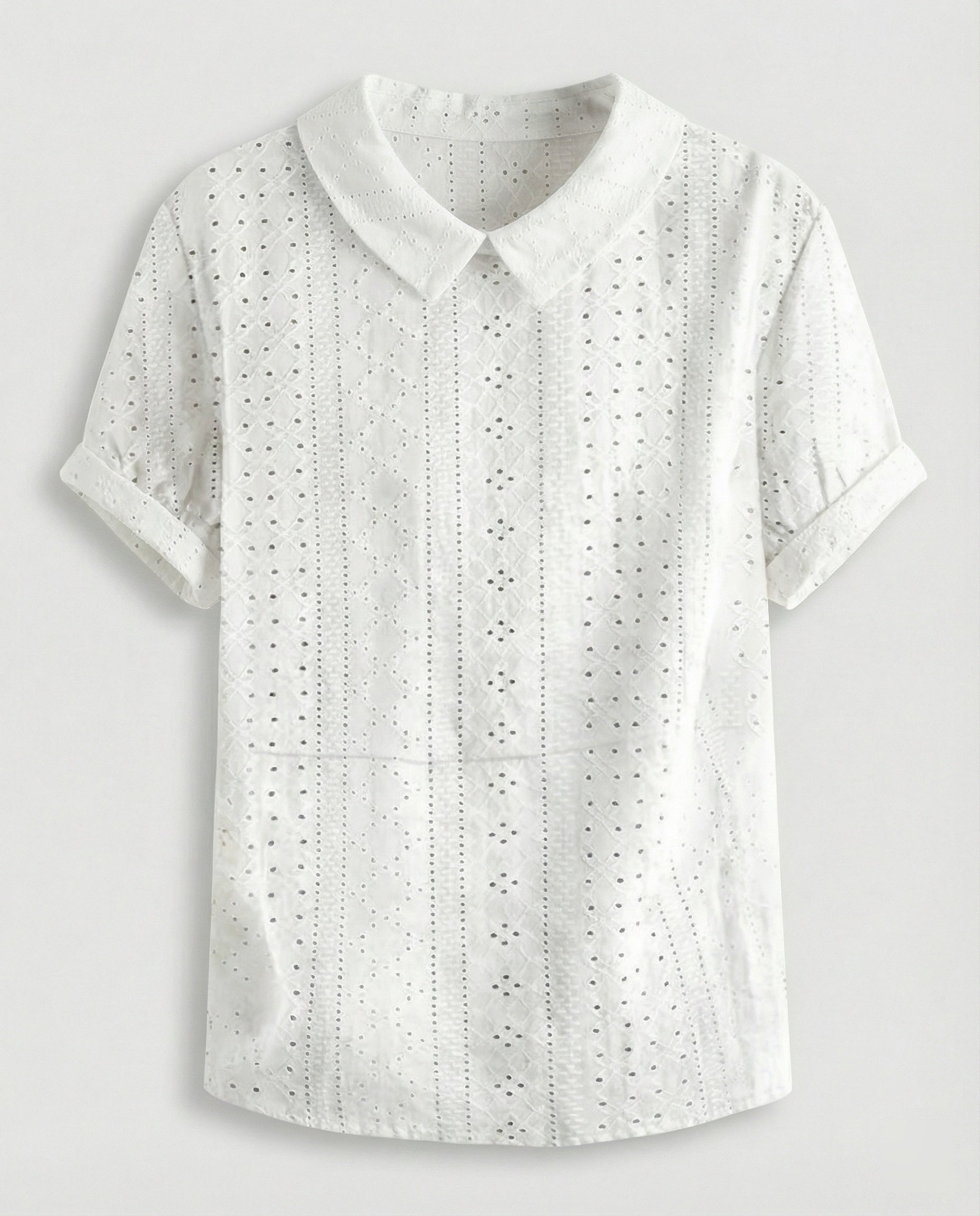 Ladies Blouse Linen Peter Pan Collar