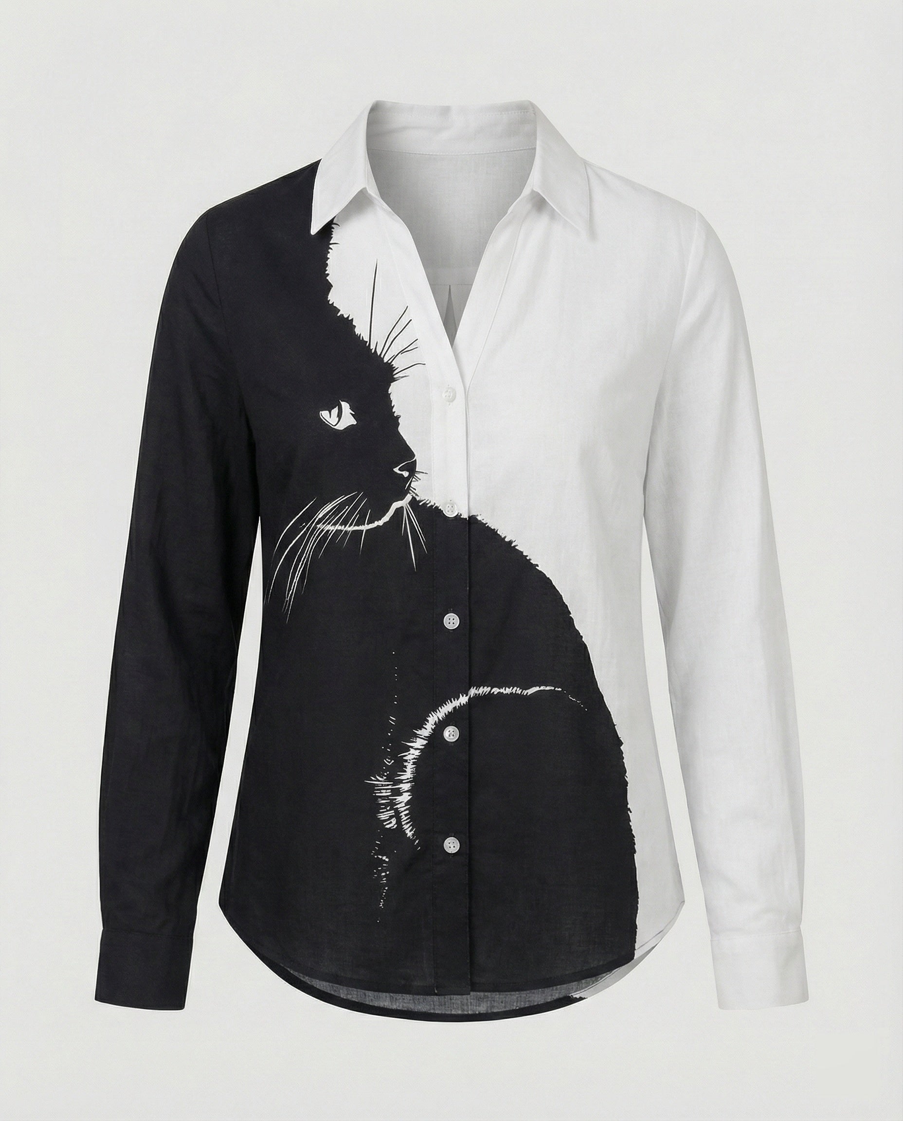 Women's Shirt Blouse Cat Print