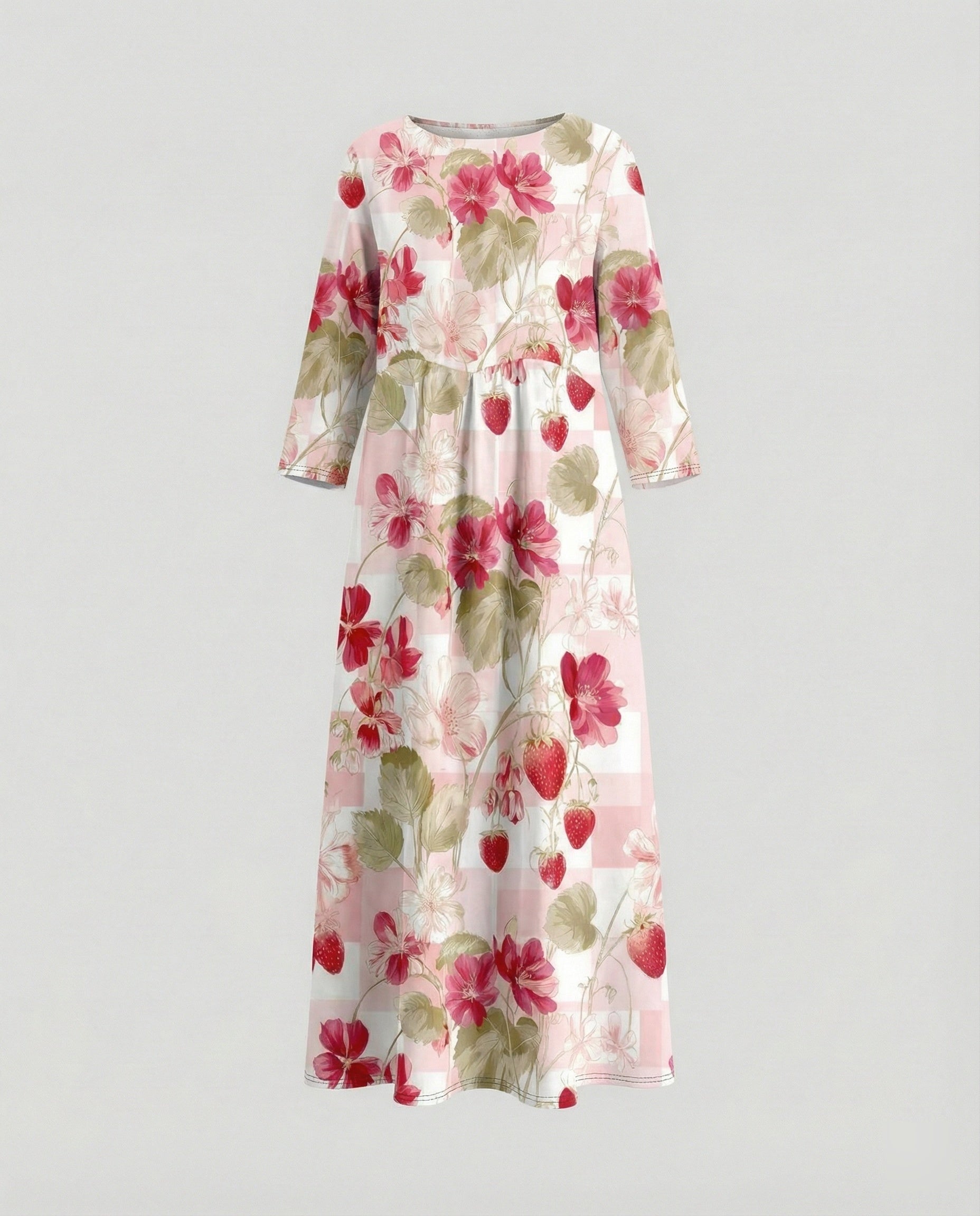 Ladies maxi dress floral with pockets