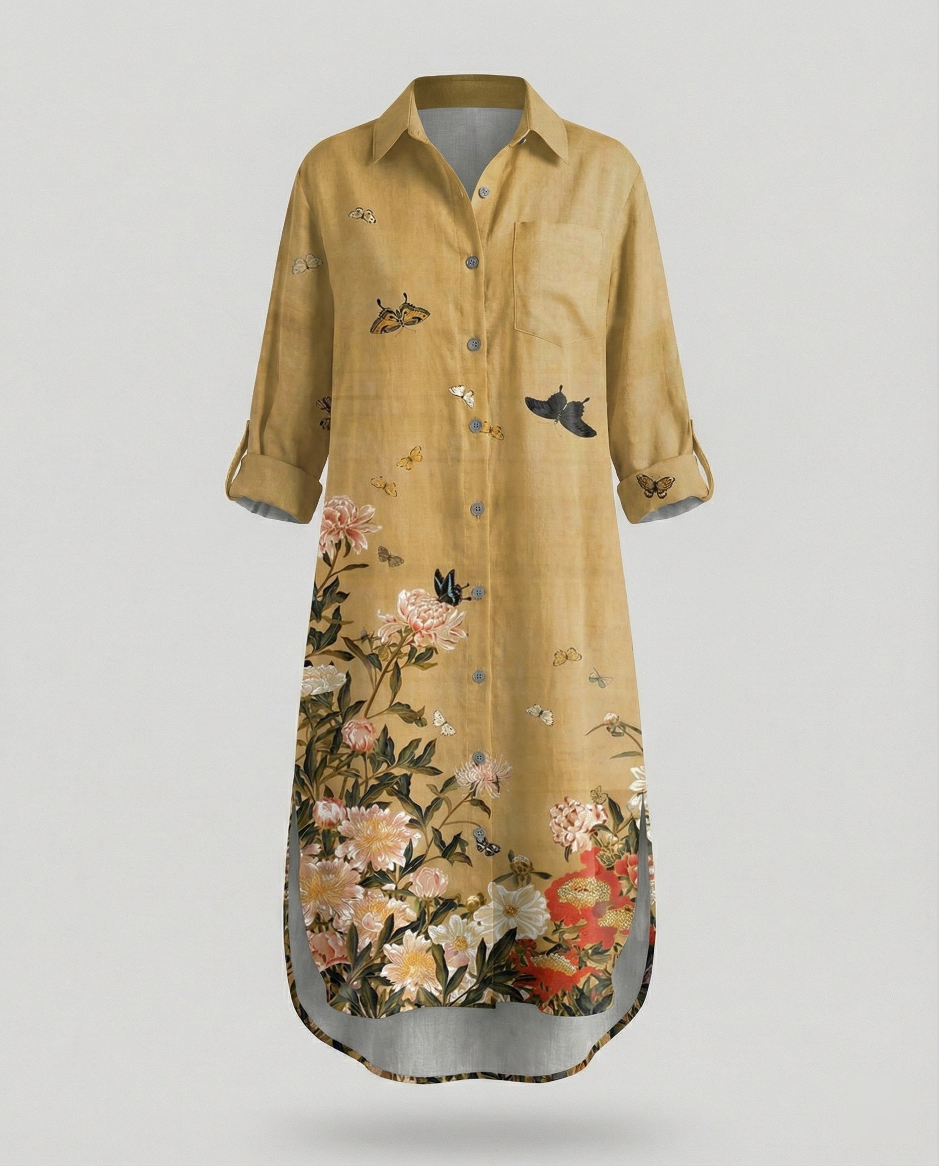 Women's Kaftan Dress Long Silk Look