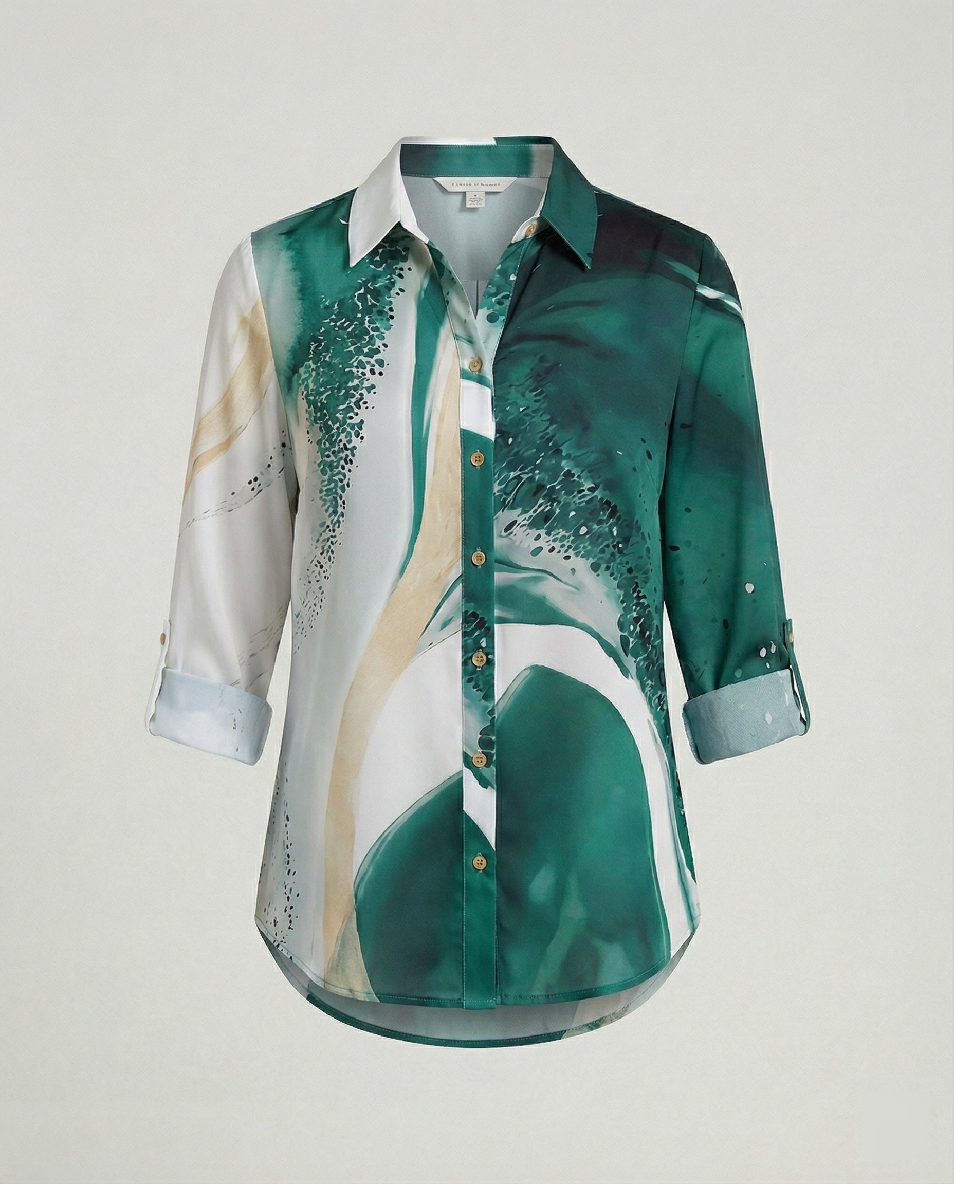 Linen look blouse women floral