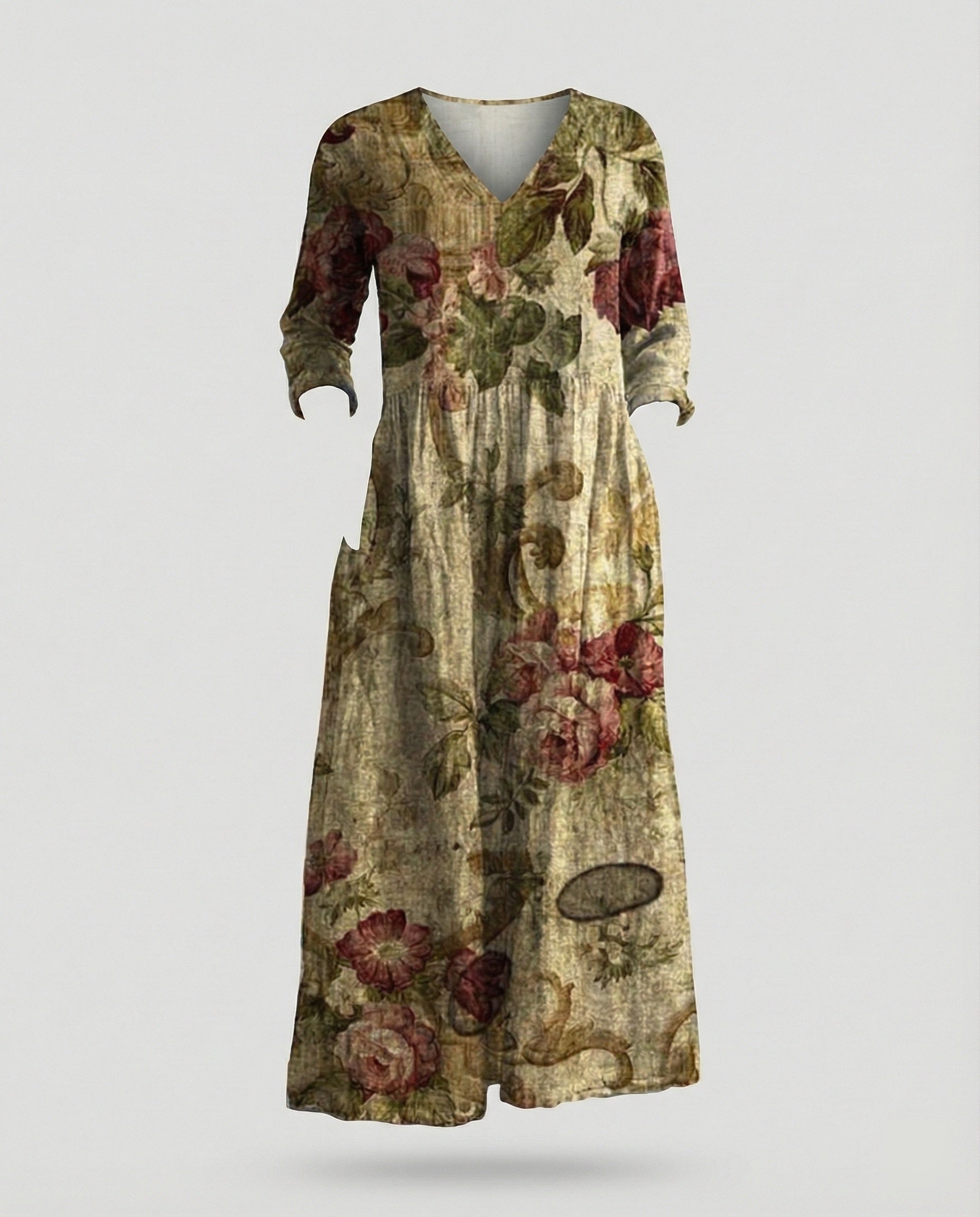 Women's Boho Maxi Dress Summer Linen Look