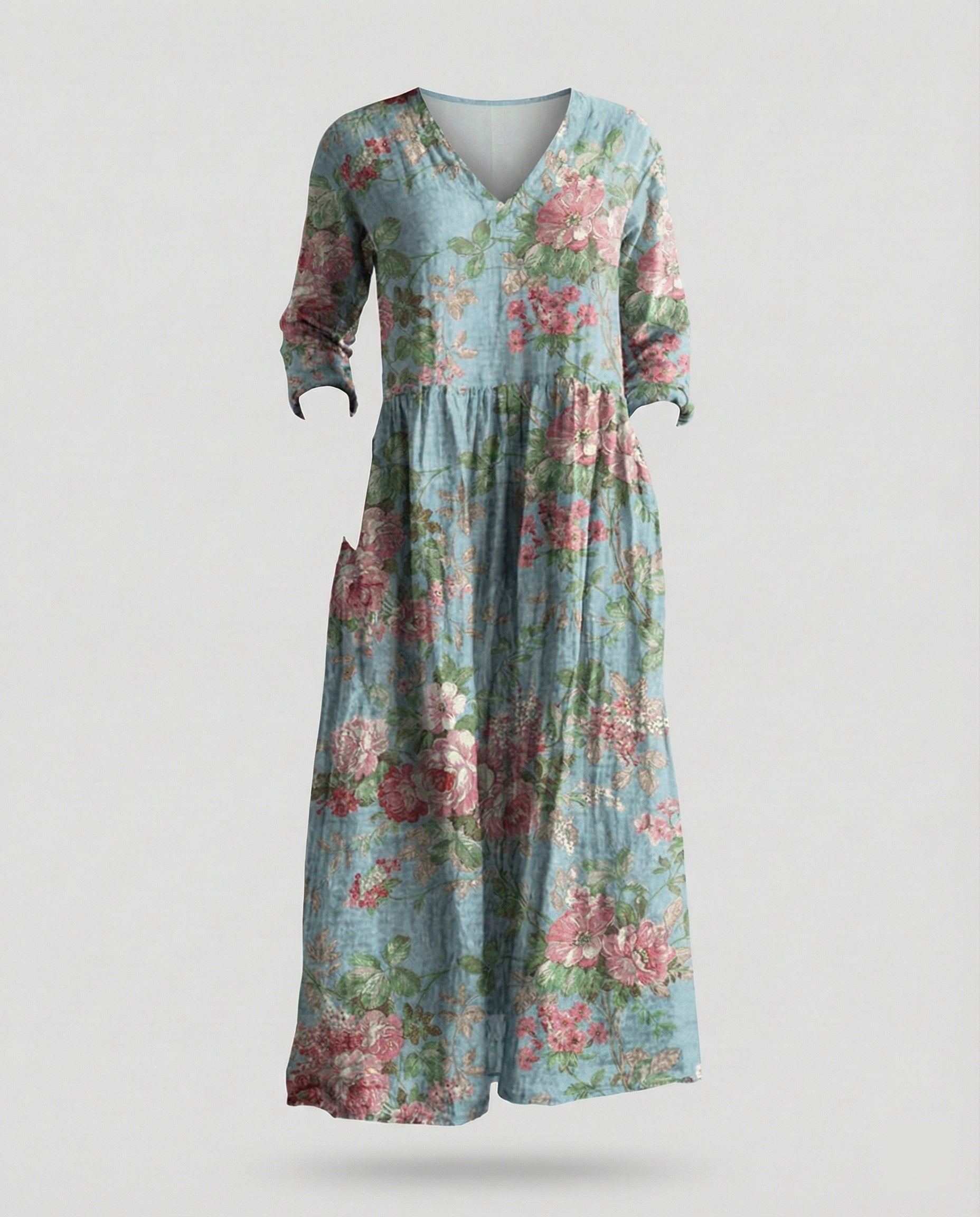 Women's Boho Maxi Dress Summer Linen Look