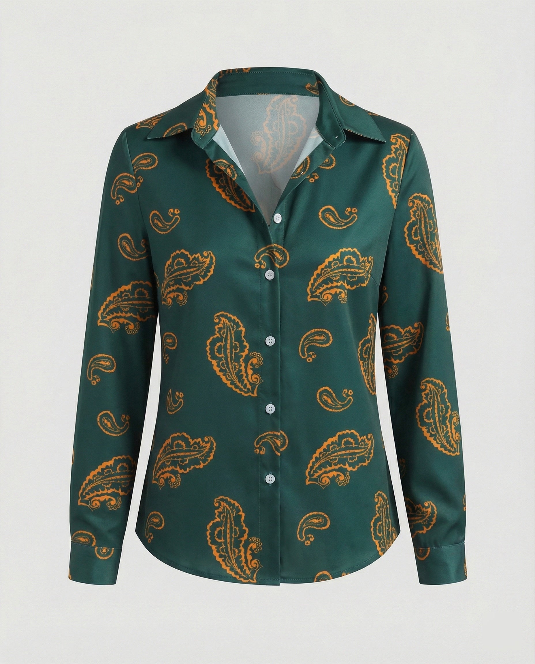 Shirt blouse silk look women floral