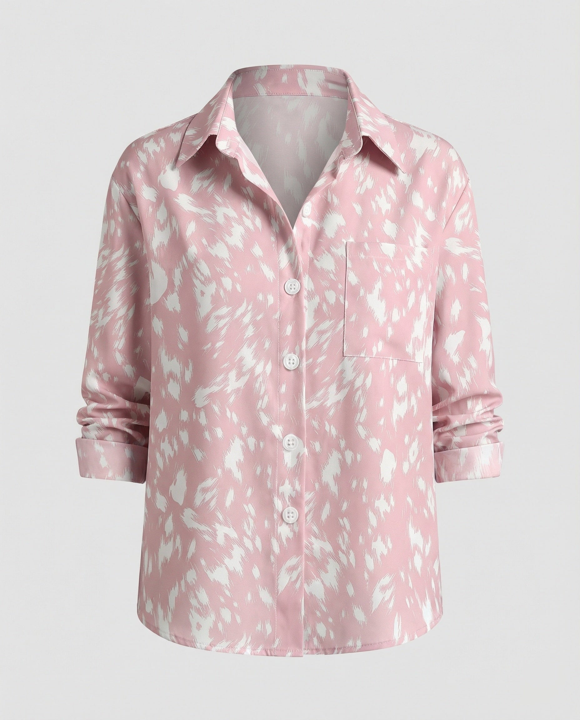Long Sleeve Shirt Blouse Patchwork Ladies