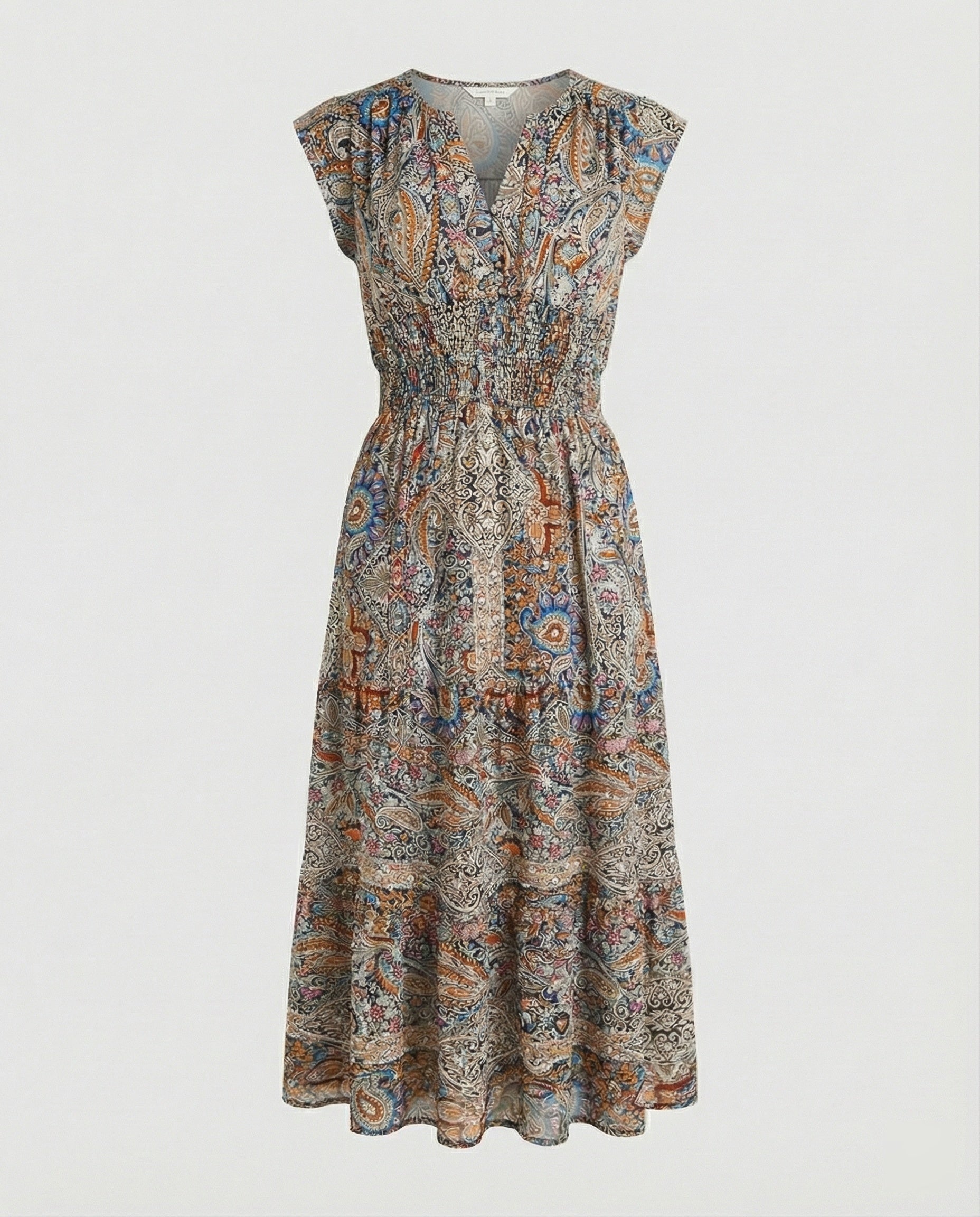 Boho Maxi Dress Summer with Smocked Waist