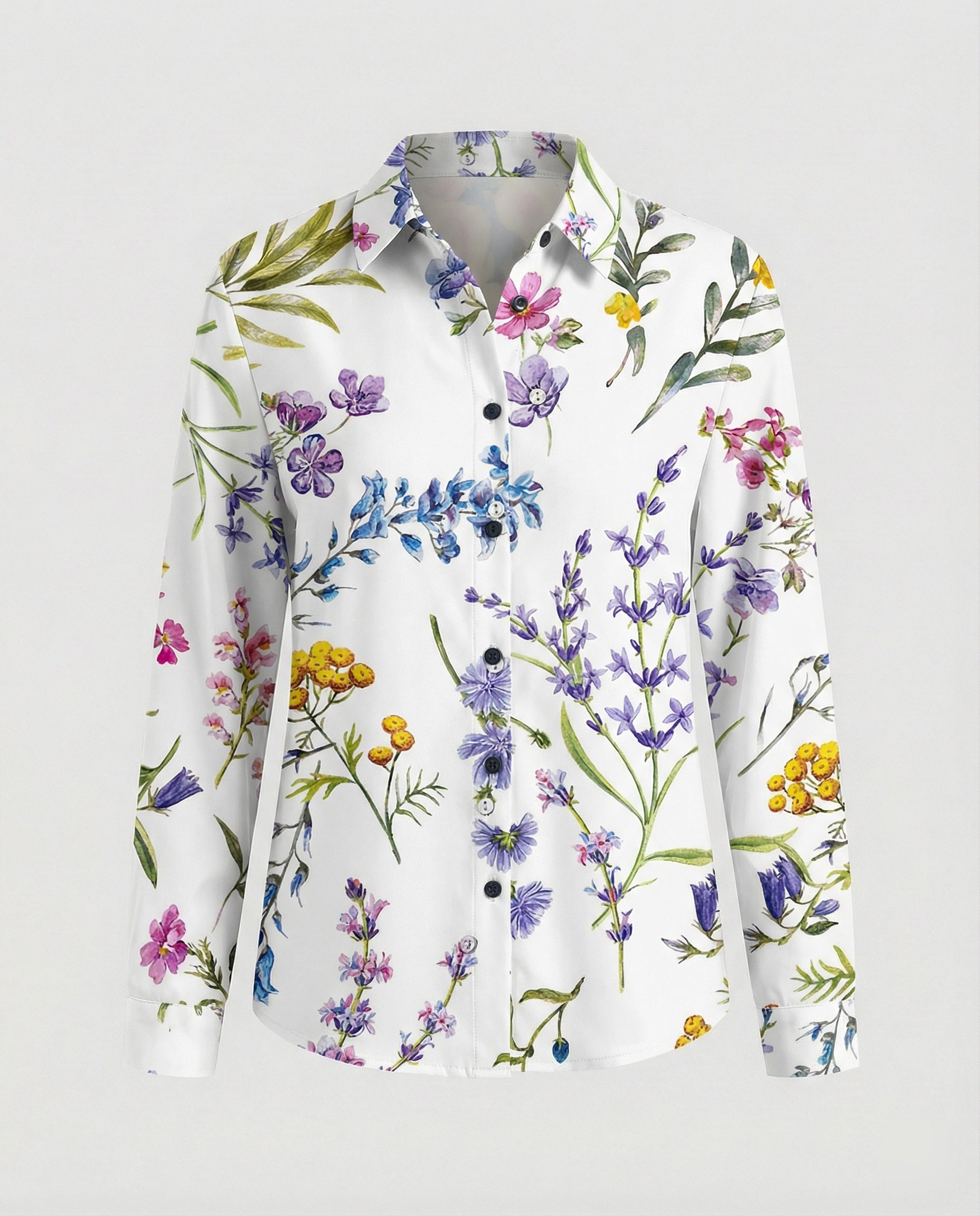 Light blouse women watercolor flowers