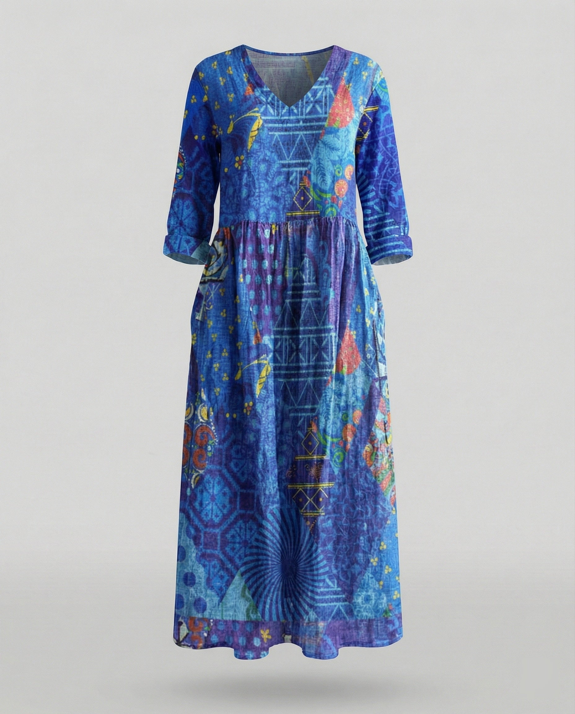 Women's Boho Maxi Dress Summer Linen Look