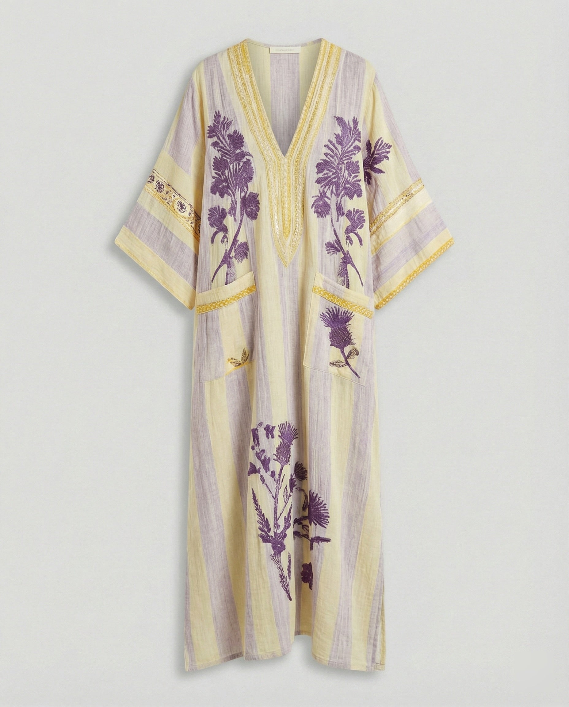Linen Kaftan Maxi Dress Women