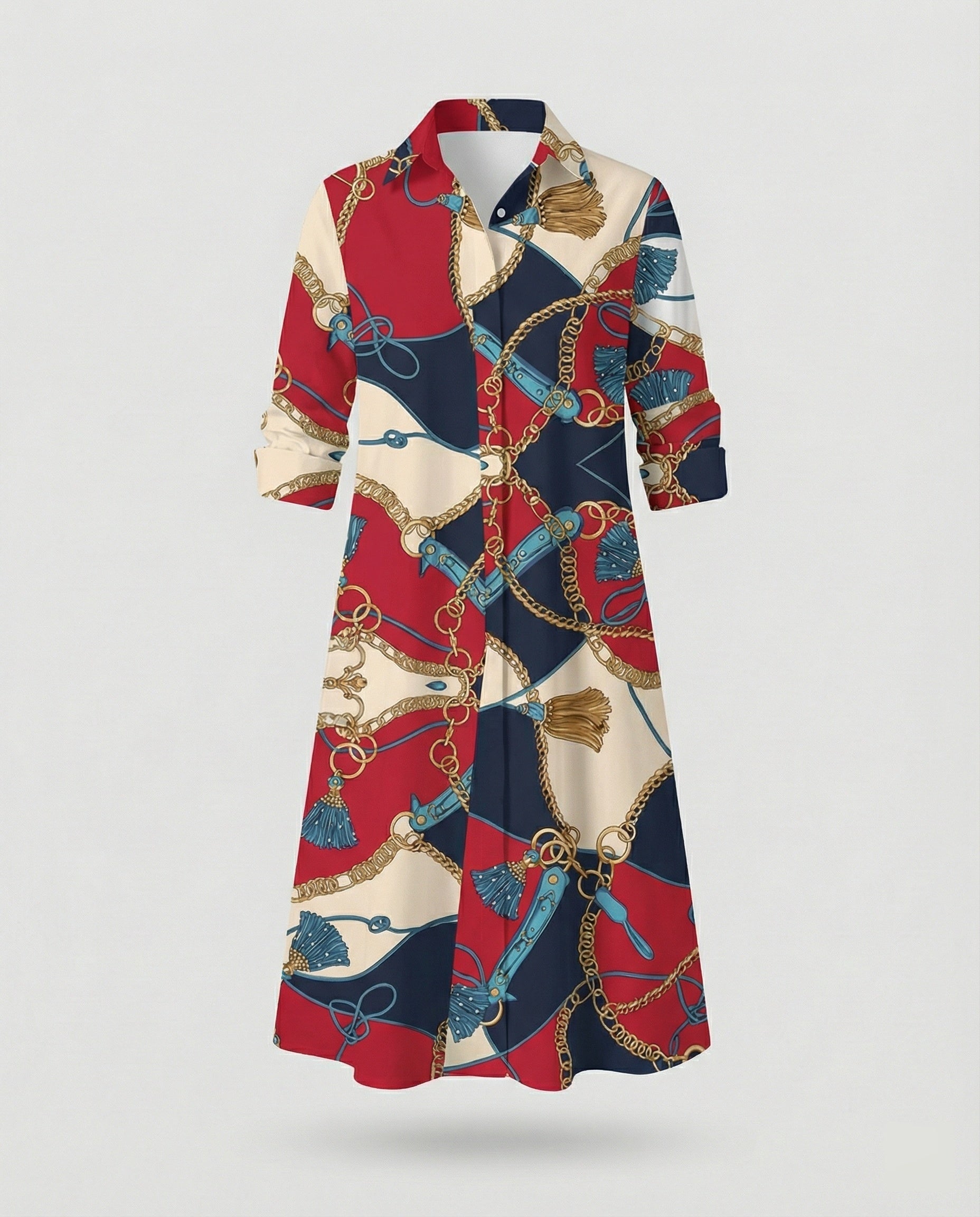 Women Shirt Dress Cotton Casual