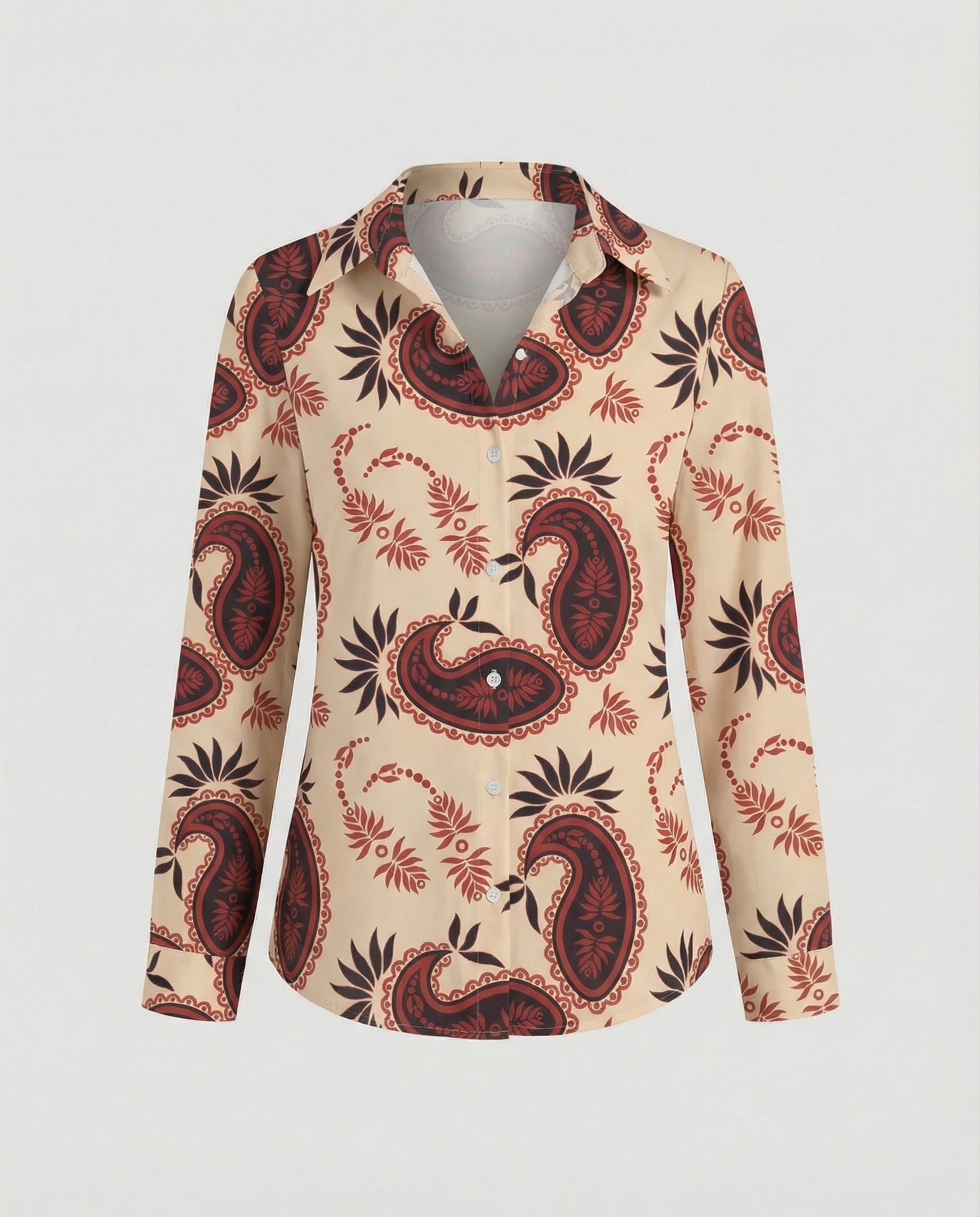 Shirt blouse silk look women floral