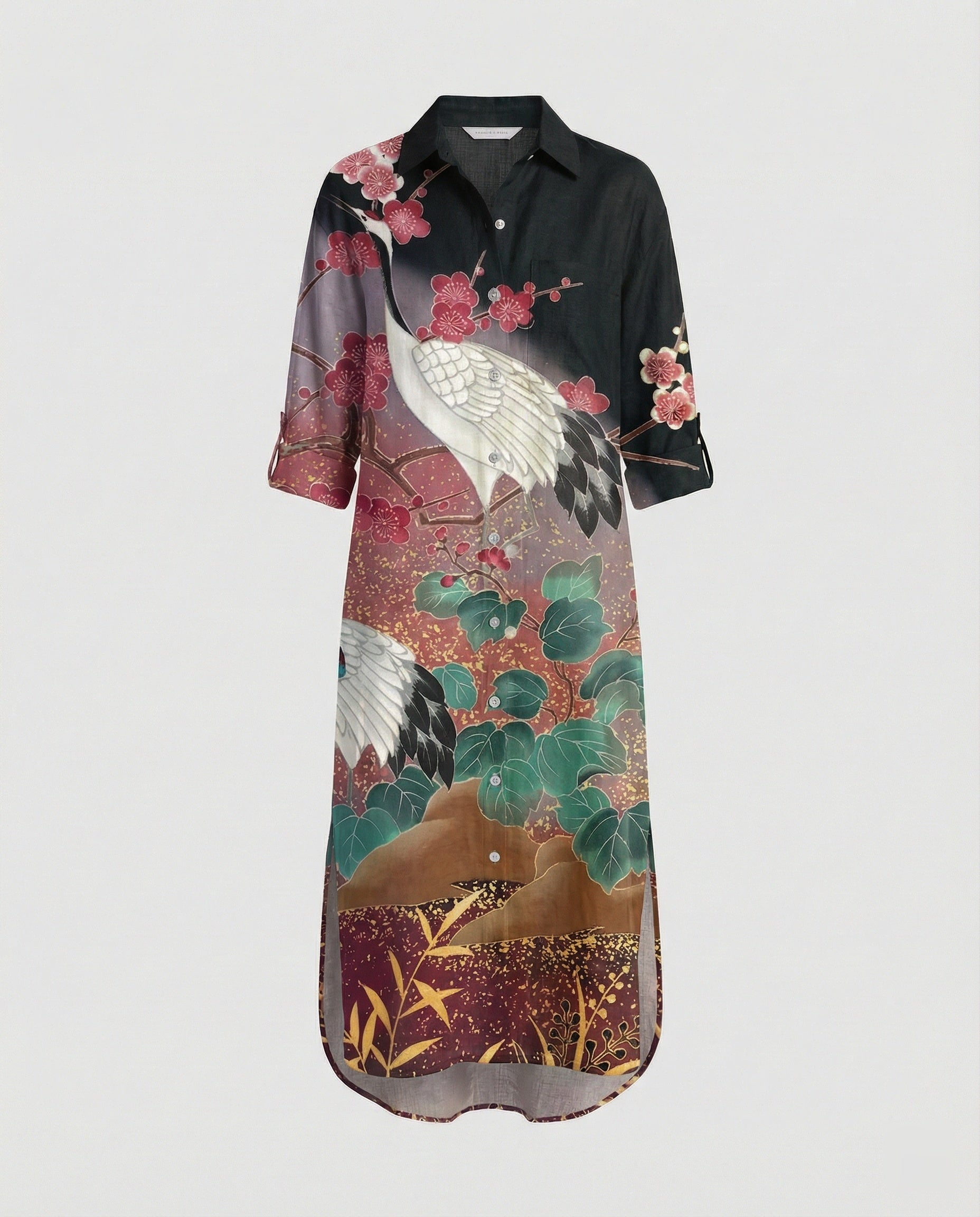 Women's Kaftan Dress Long Silk Look