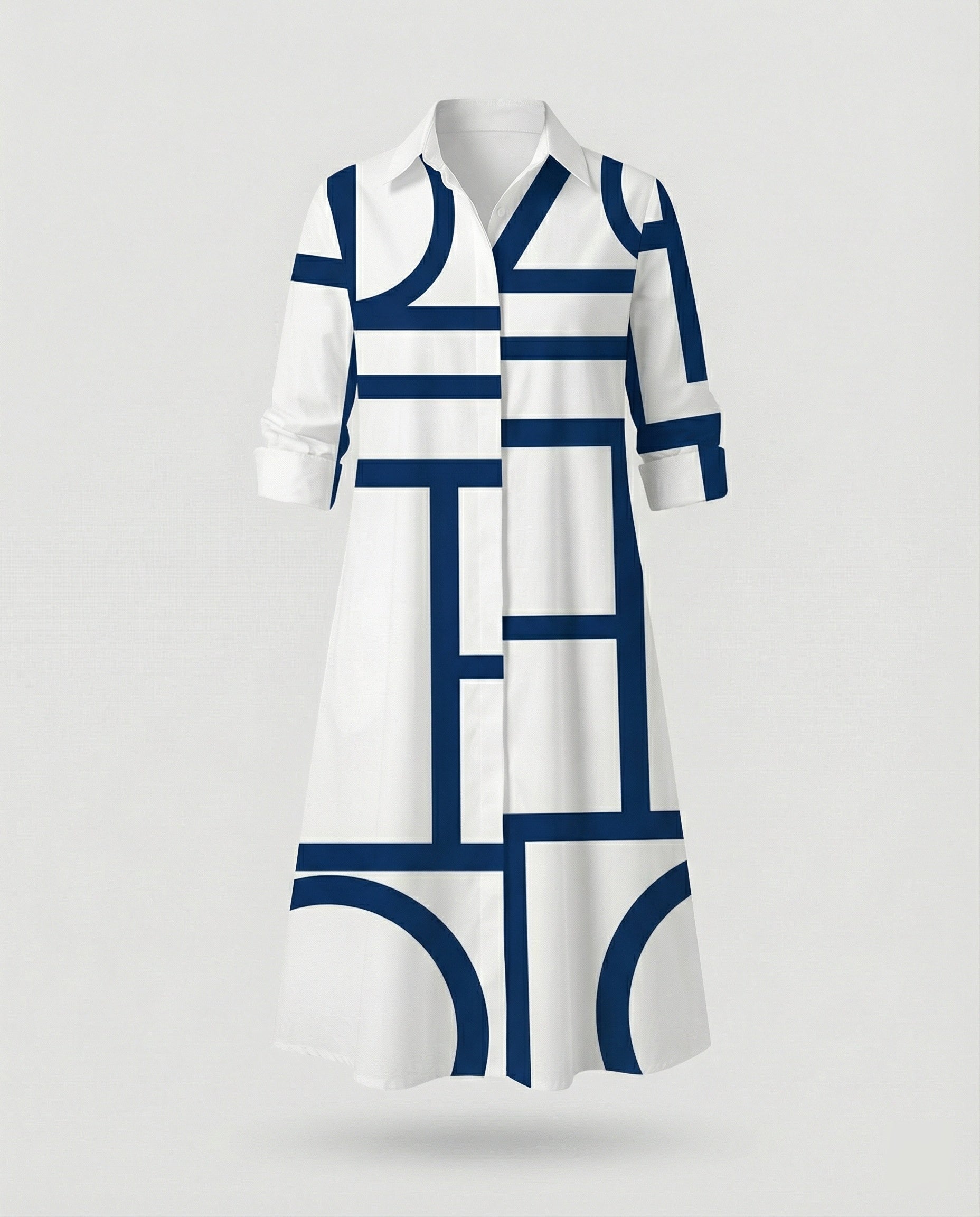 Women Shirt Dress Cotton Casual