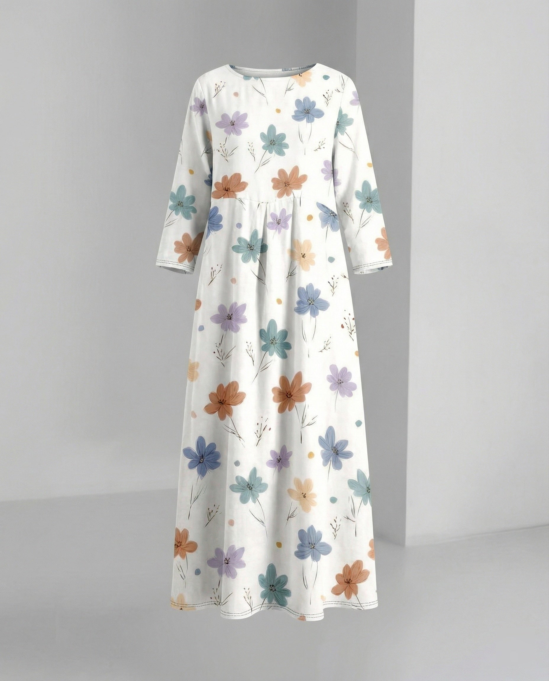 Ladies maxi dress floral with pockets