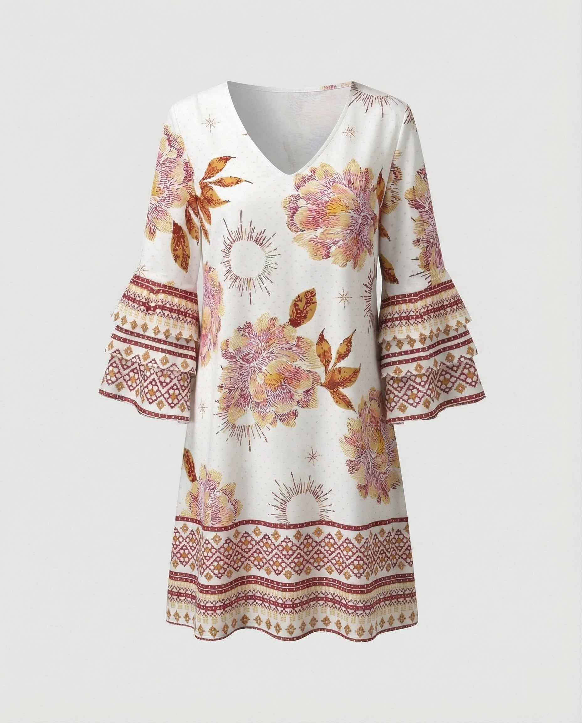 Ladies Floral Mini Dress Summer