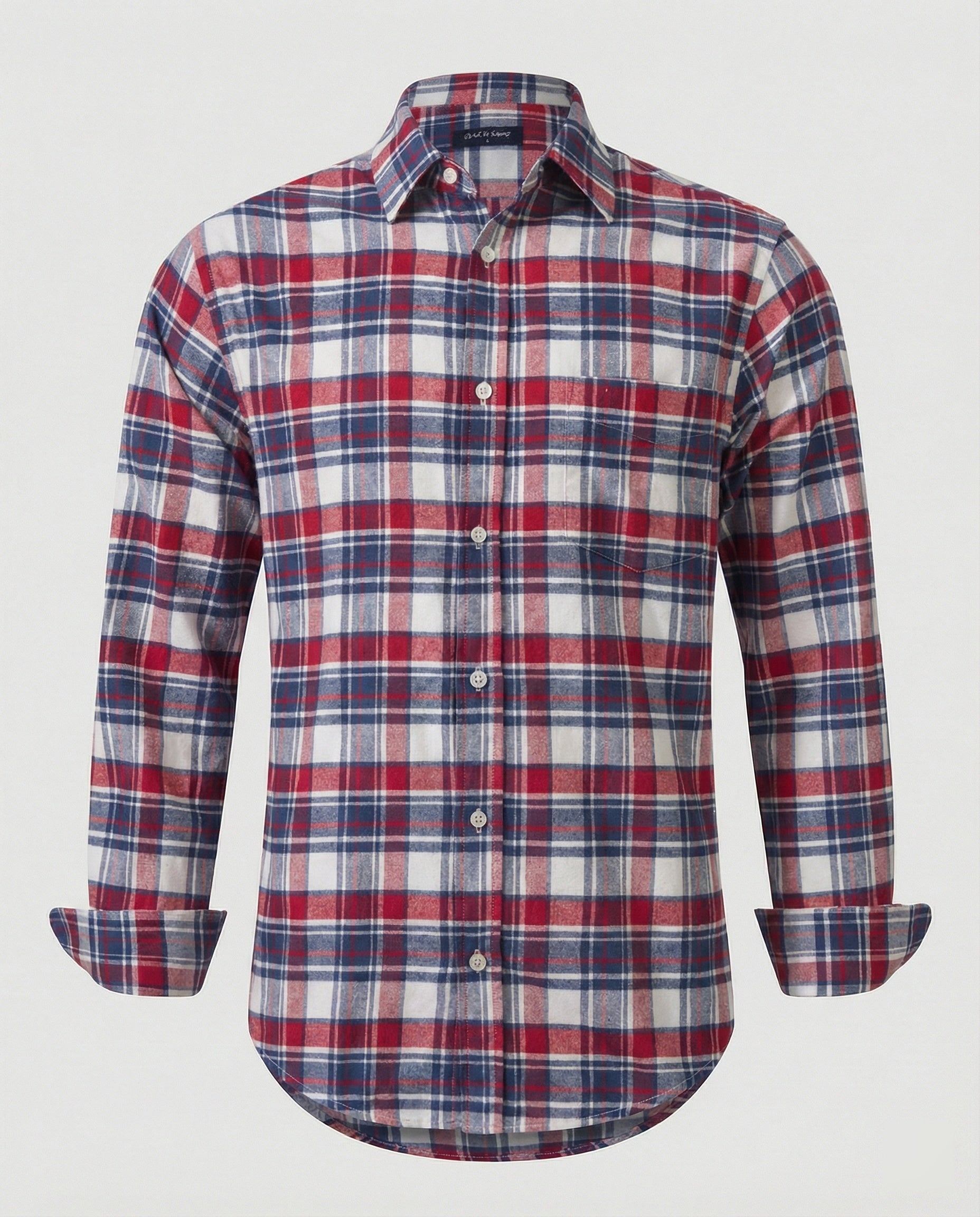 Men's Flannel Long Sleeve Shirt Checkered
