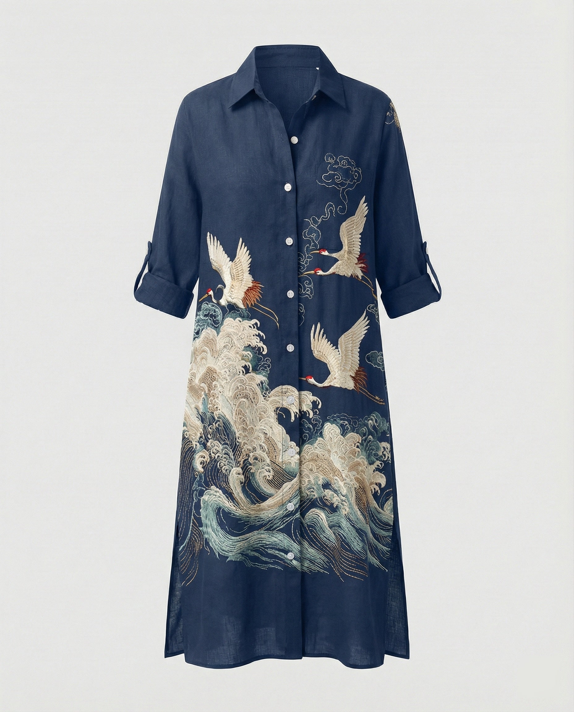 Women's Kaftan Dress Long Silk Look